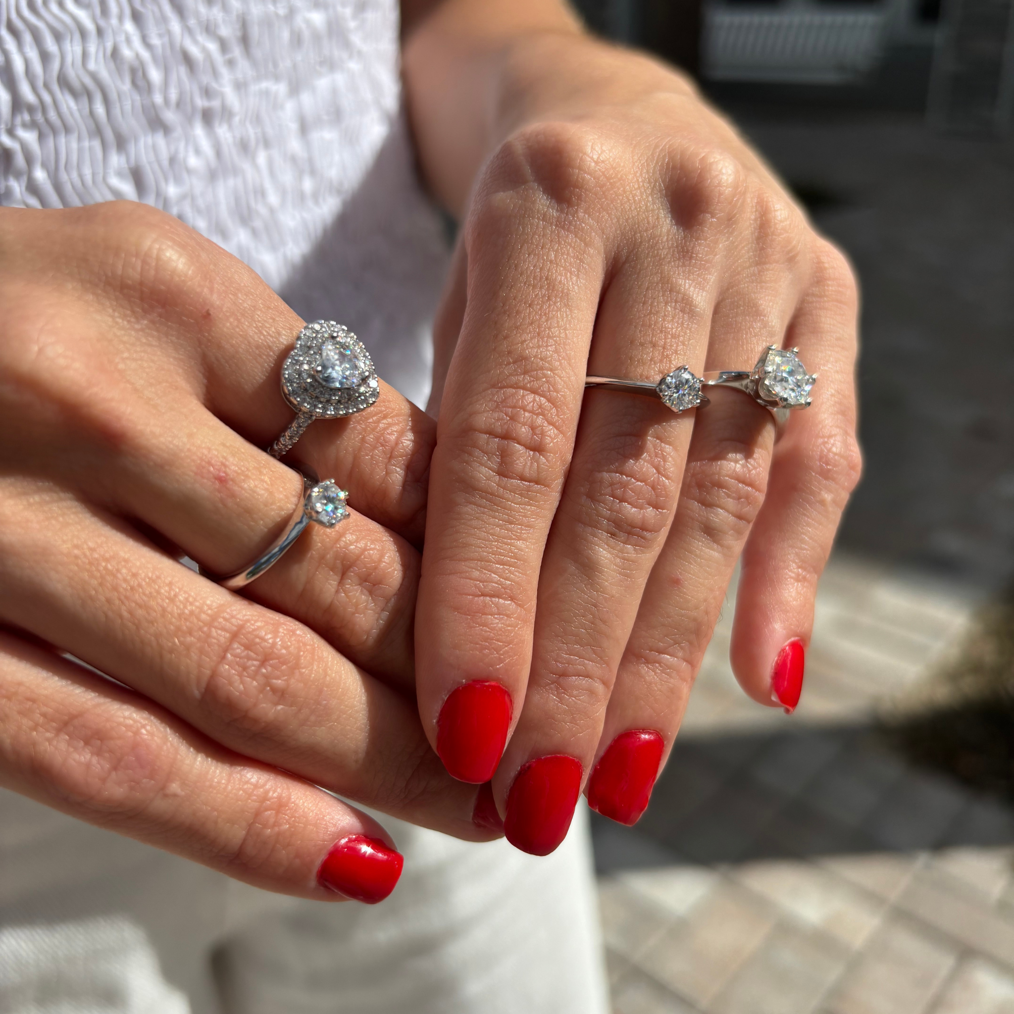 Moissanite Solitaire Ring 0.5 CT - S925 Adjustable