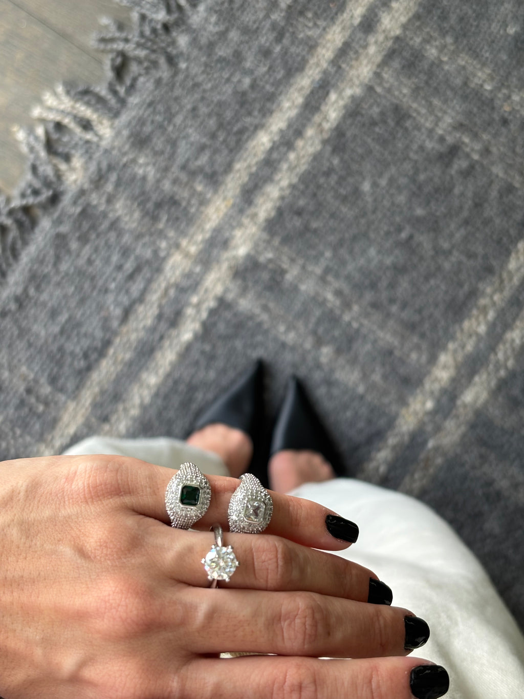 Diamond Dahlia Adjustable Ring