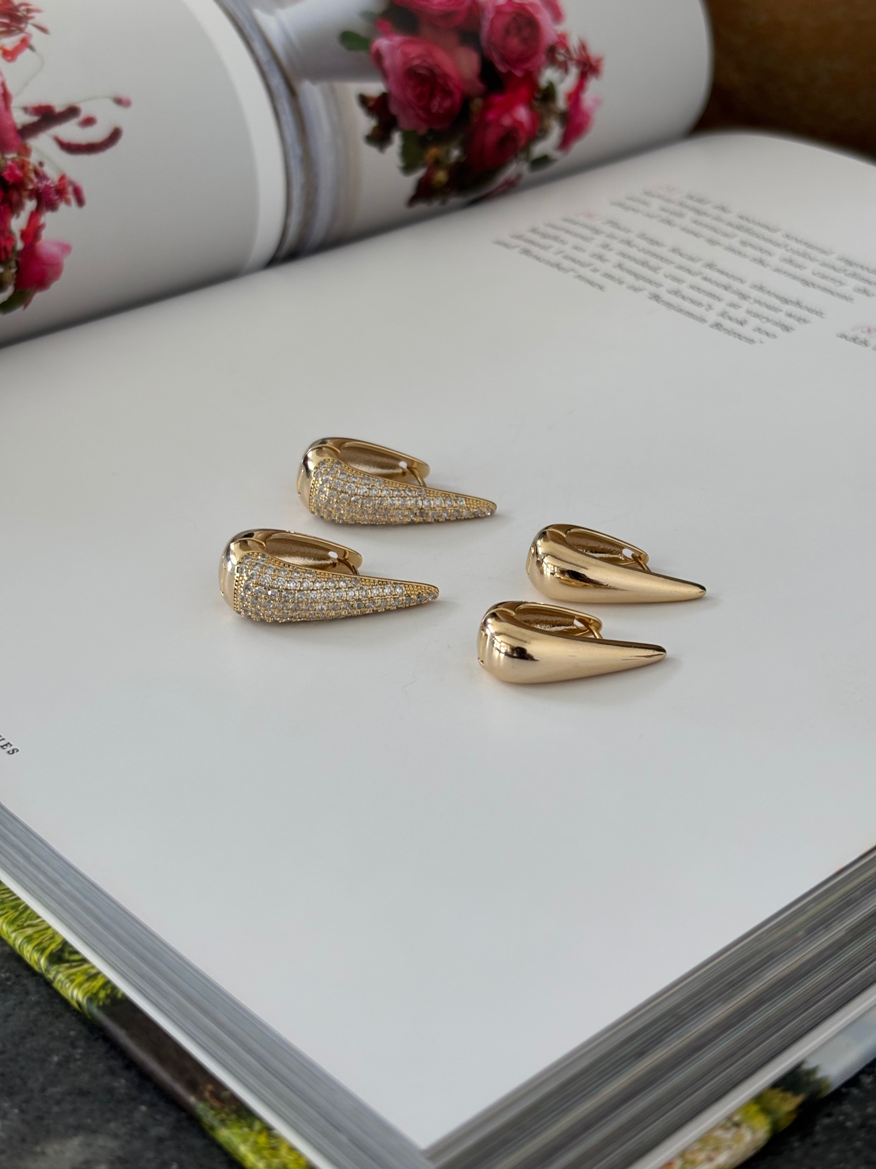 Golden Drop Hoop Earring - Gardenia