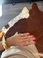 Golden Dahlia Adjustable Ring