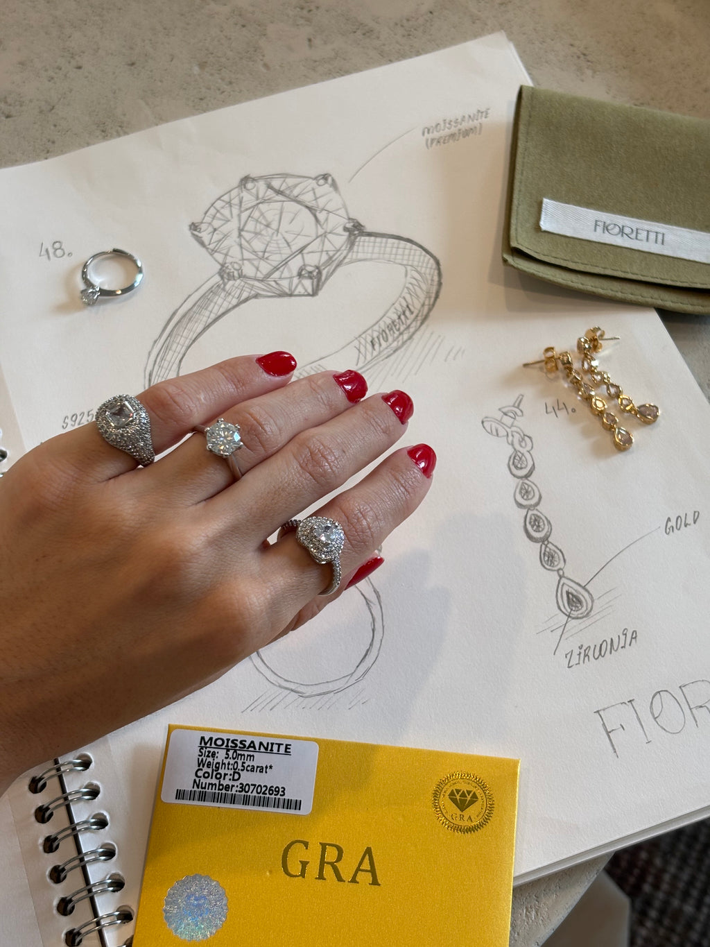 Diamond Dahlia Adjustable Ring