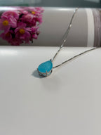Blue Fusion Tourmaline Drop Necklace - Camellia