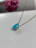 Blue Fusion Tourmaline Drop Necklace - Camellia