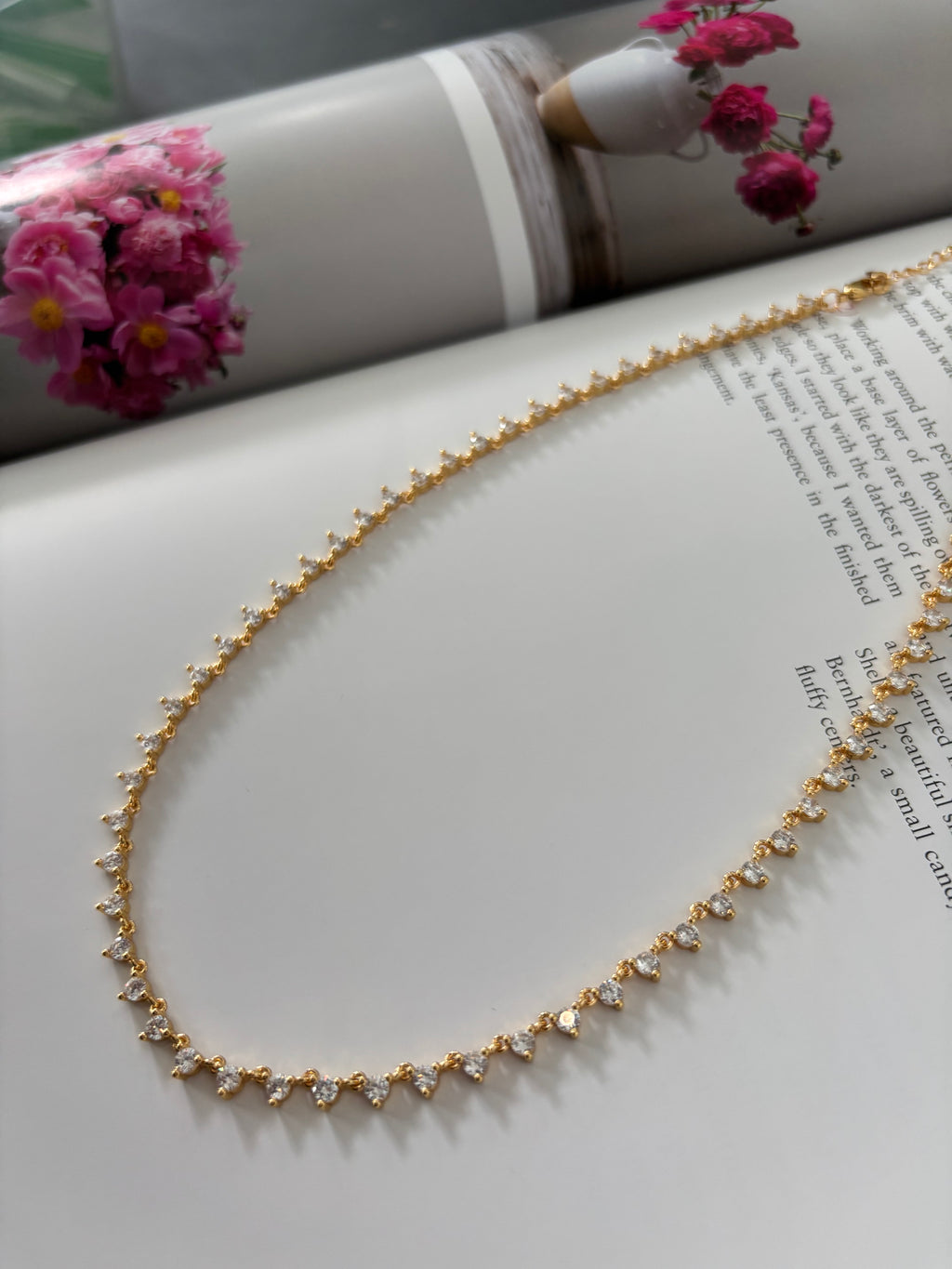 Diamond Choker Necklace Gold - Lys