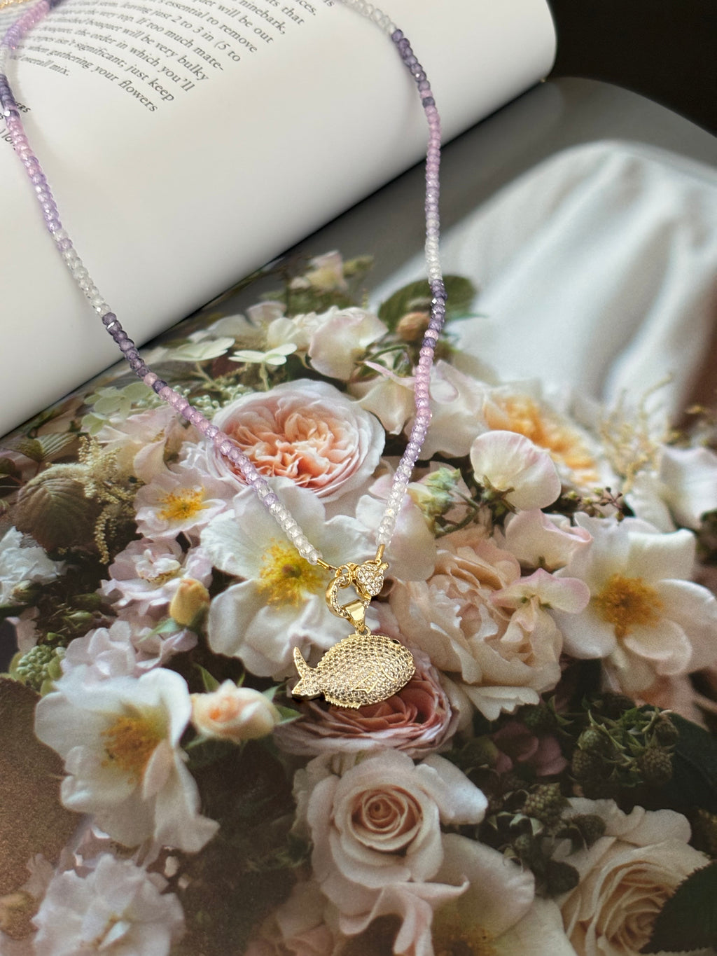 Color Crystal Fish Necklace - Aquarelle