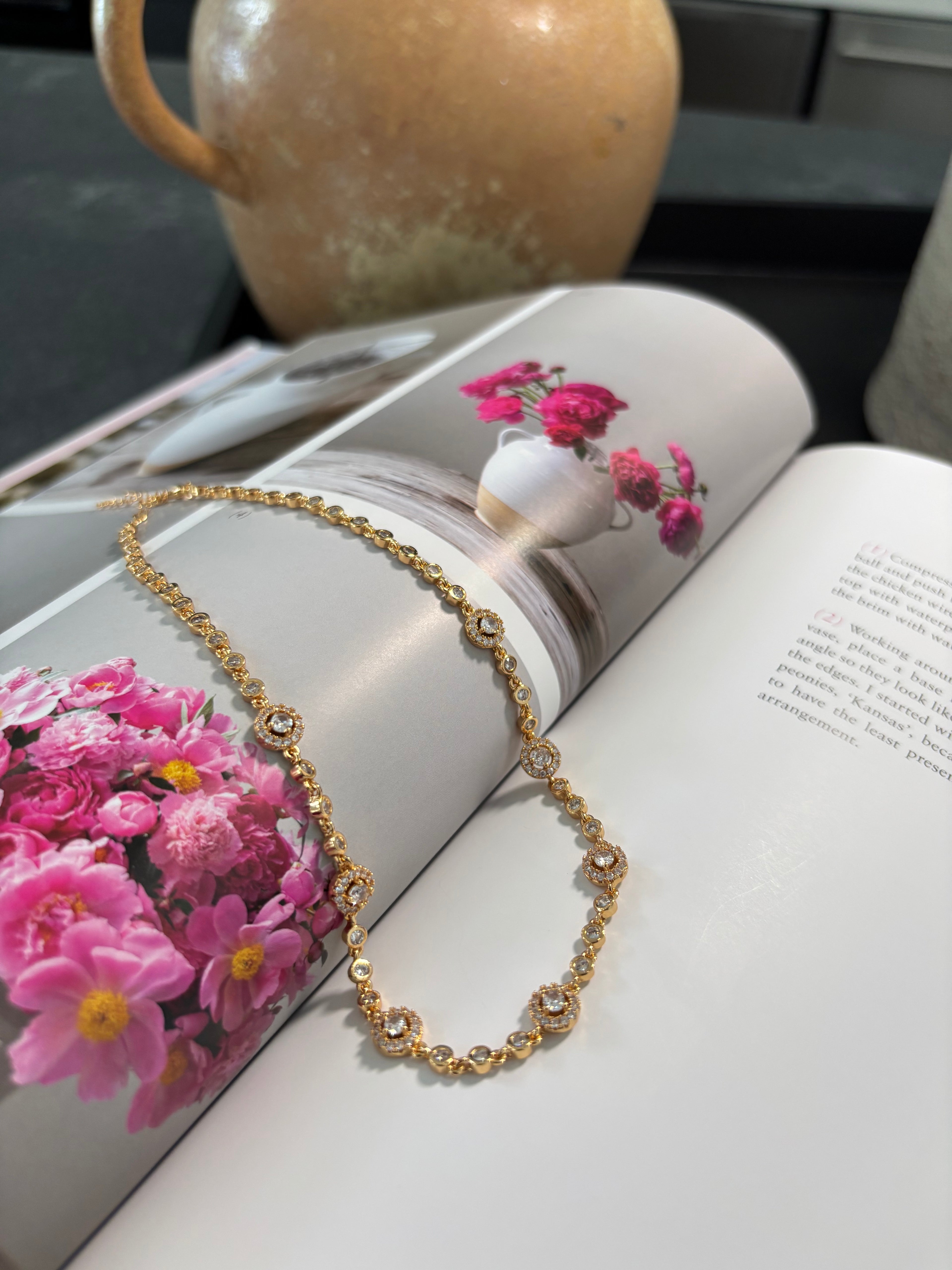 Choker Necklace Diamond Zircon Gold - Alira