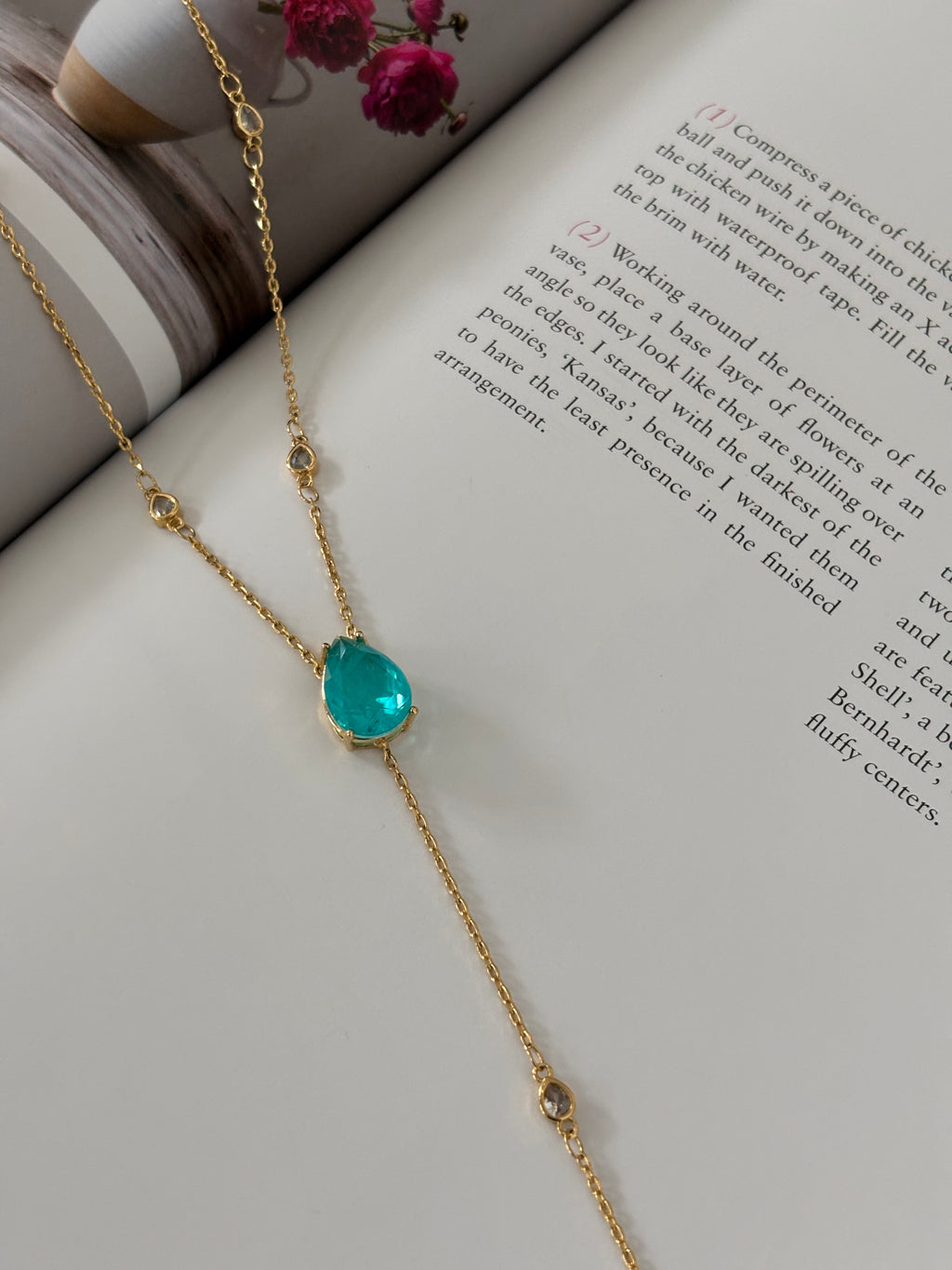 Aqua Lariat Glow Necklace