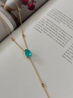 Aqua Lariat Glow Necklace