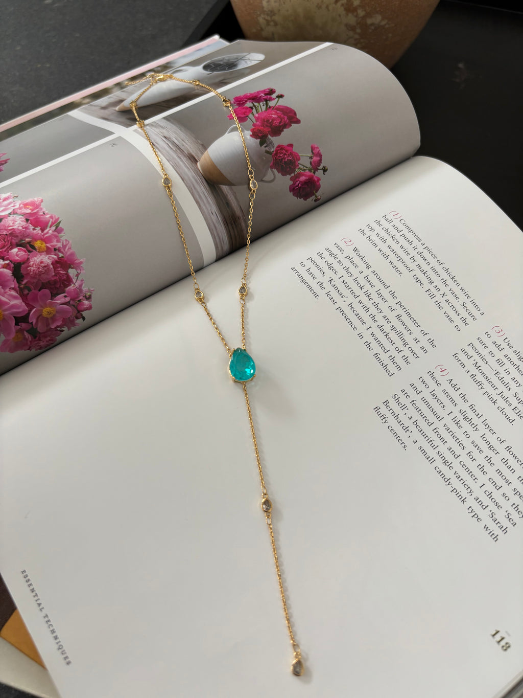 Aqua Lariat Glow Necklace