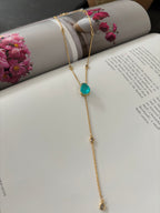 Aqua Lariat Glow Necklace