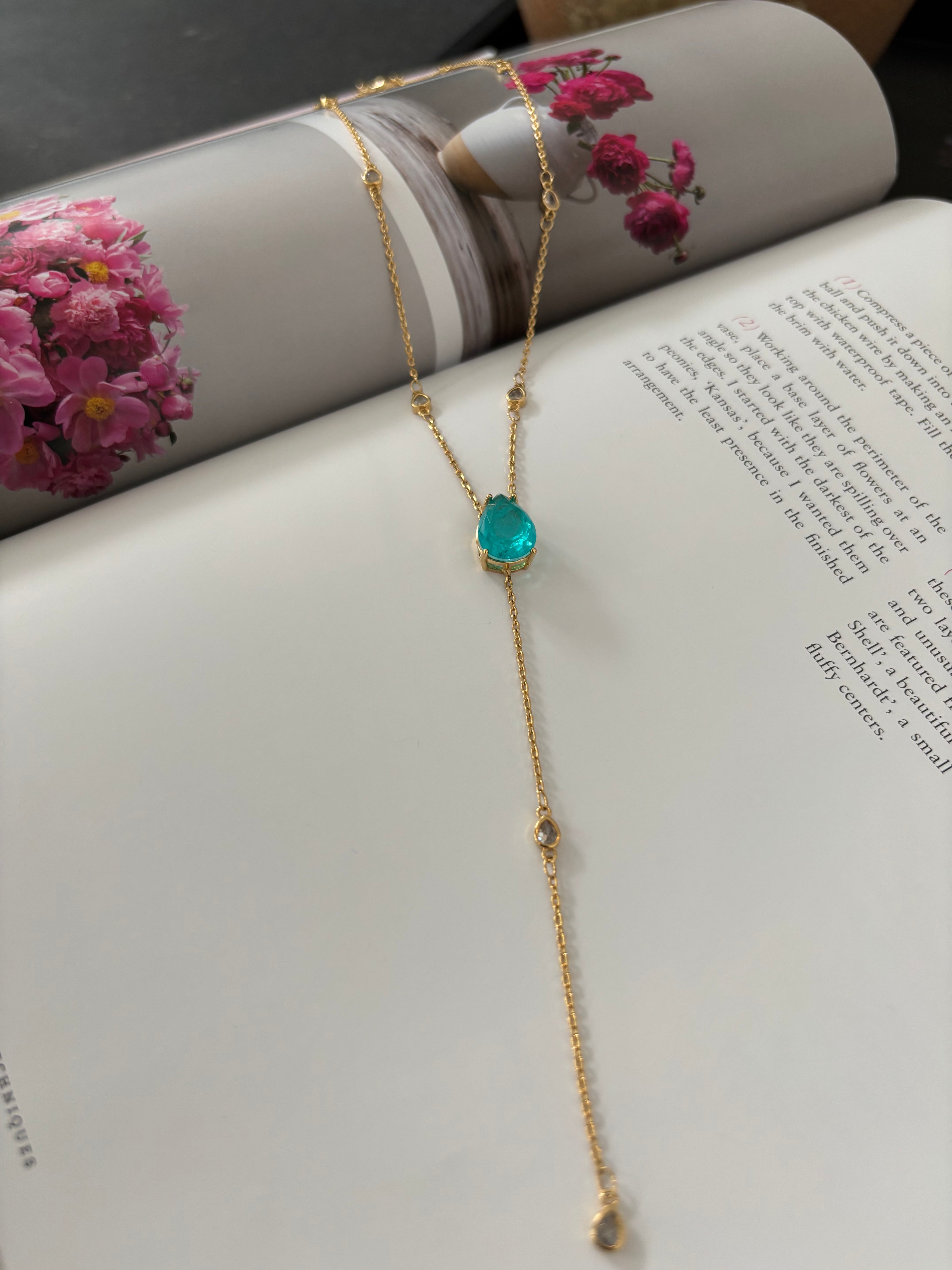 Aqua Lariat Glow Necklace