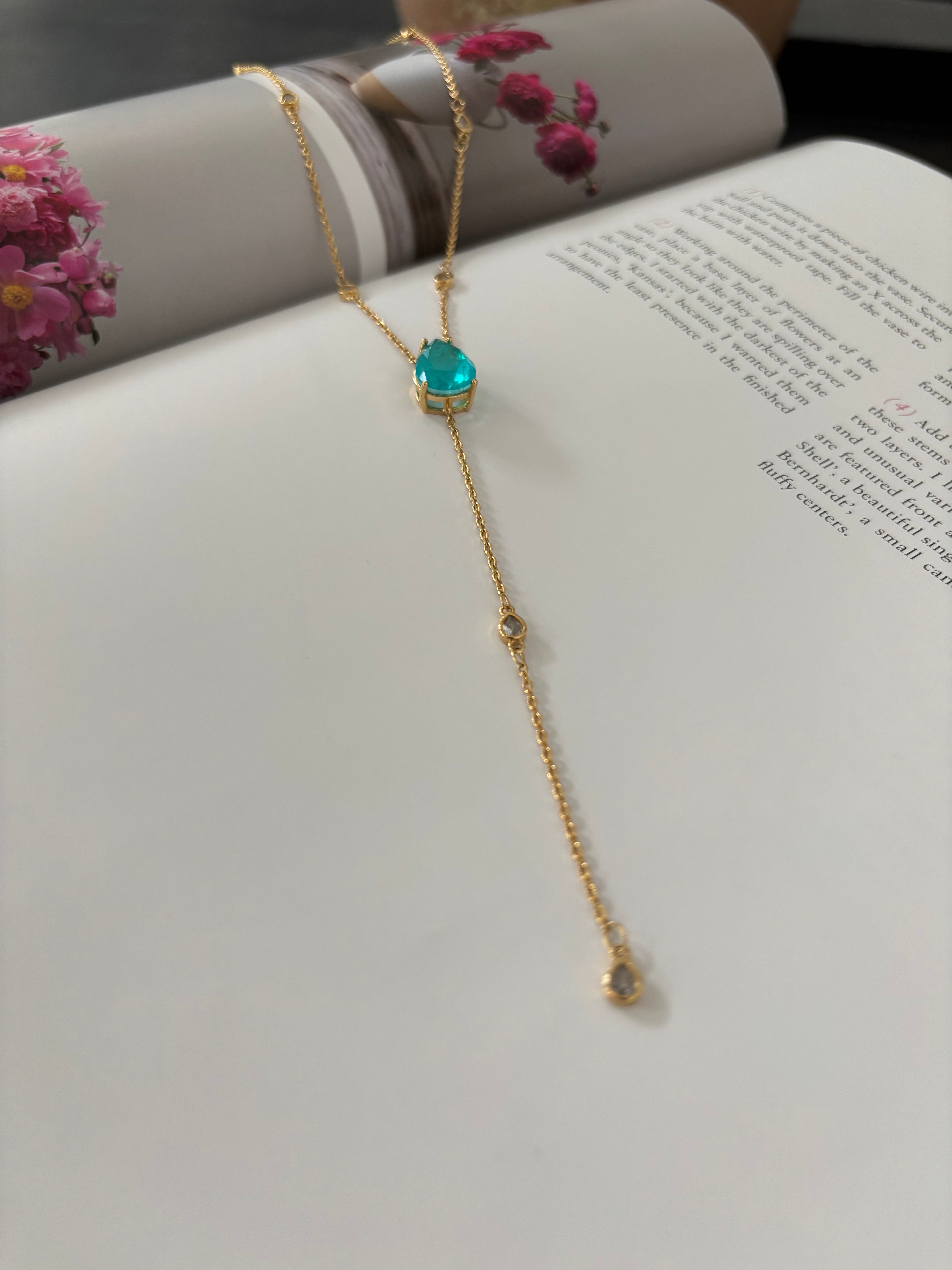 Aqua Lariat Glow Necklace