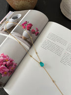 Aqua Lariat Glow Necklace