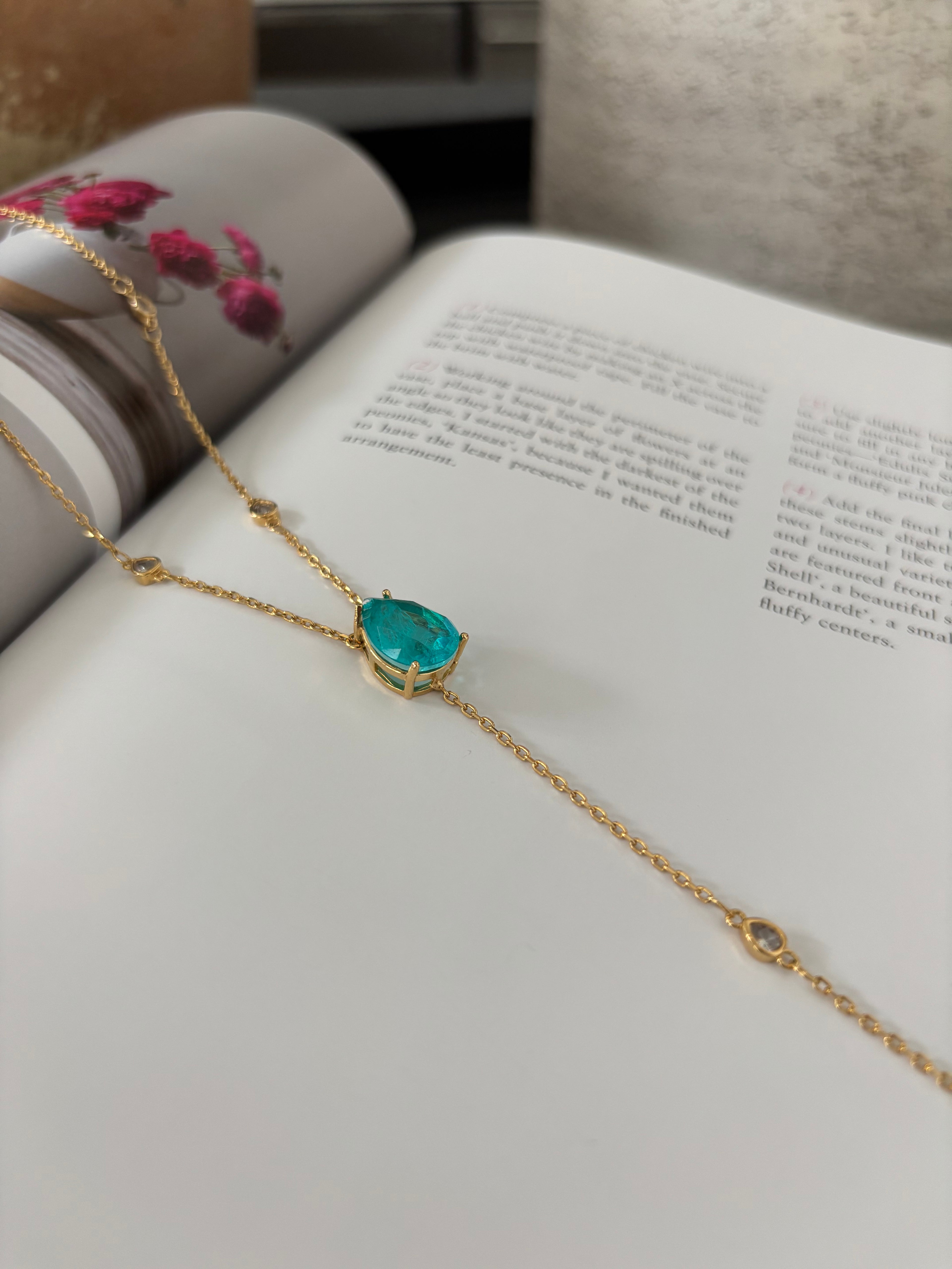 Aqua Lariat Glow Necklace