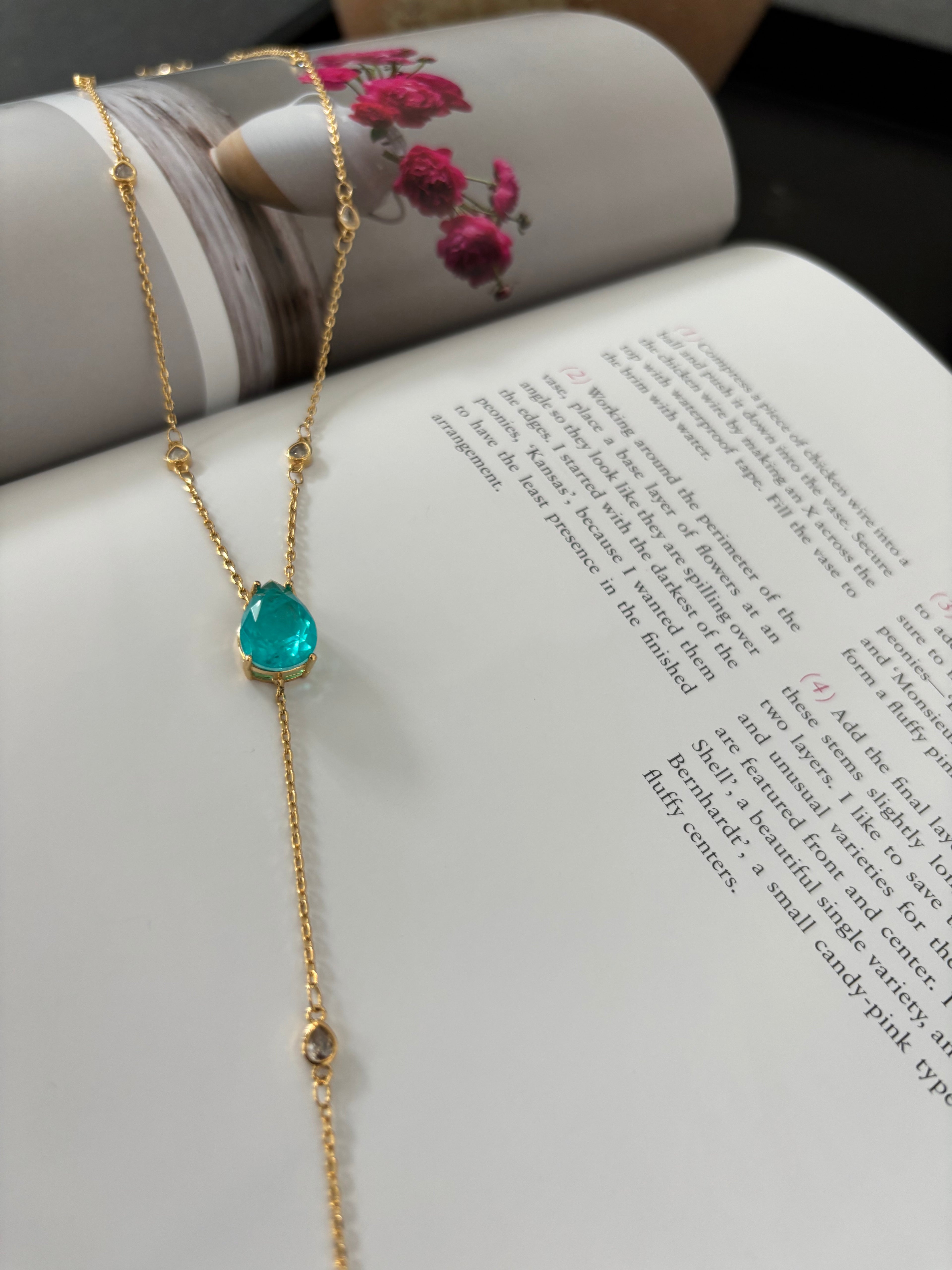 Aqua Lariat Glow Necklace