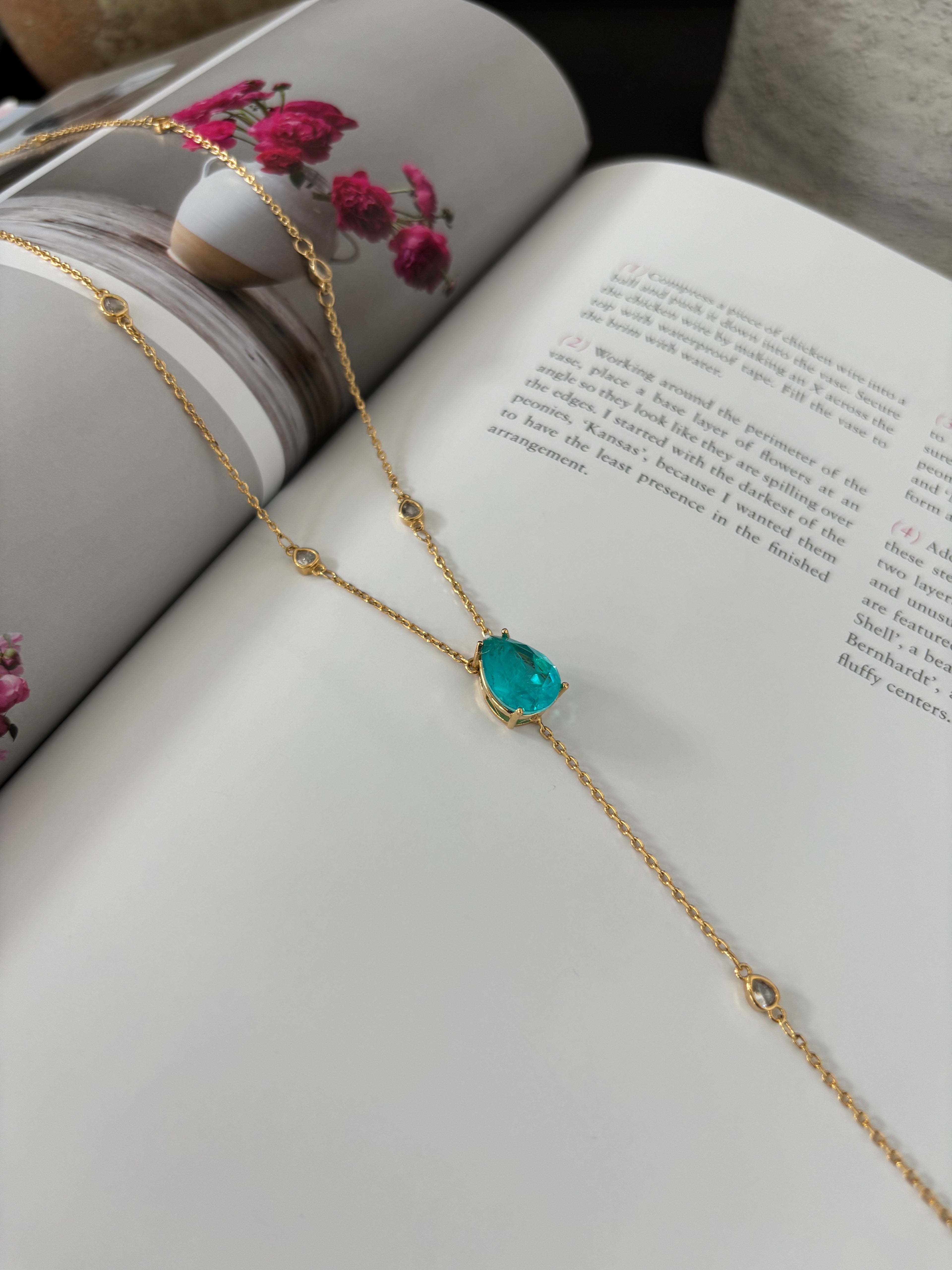 Aqua Lariat Glow Necklace
