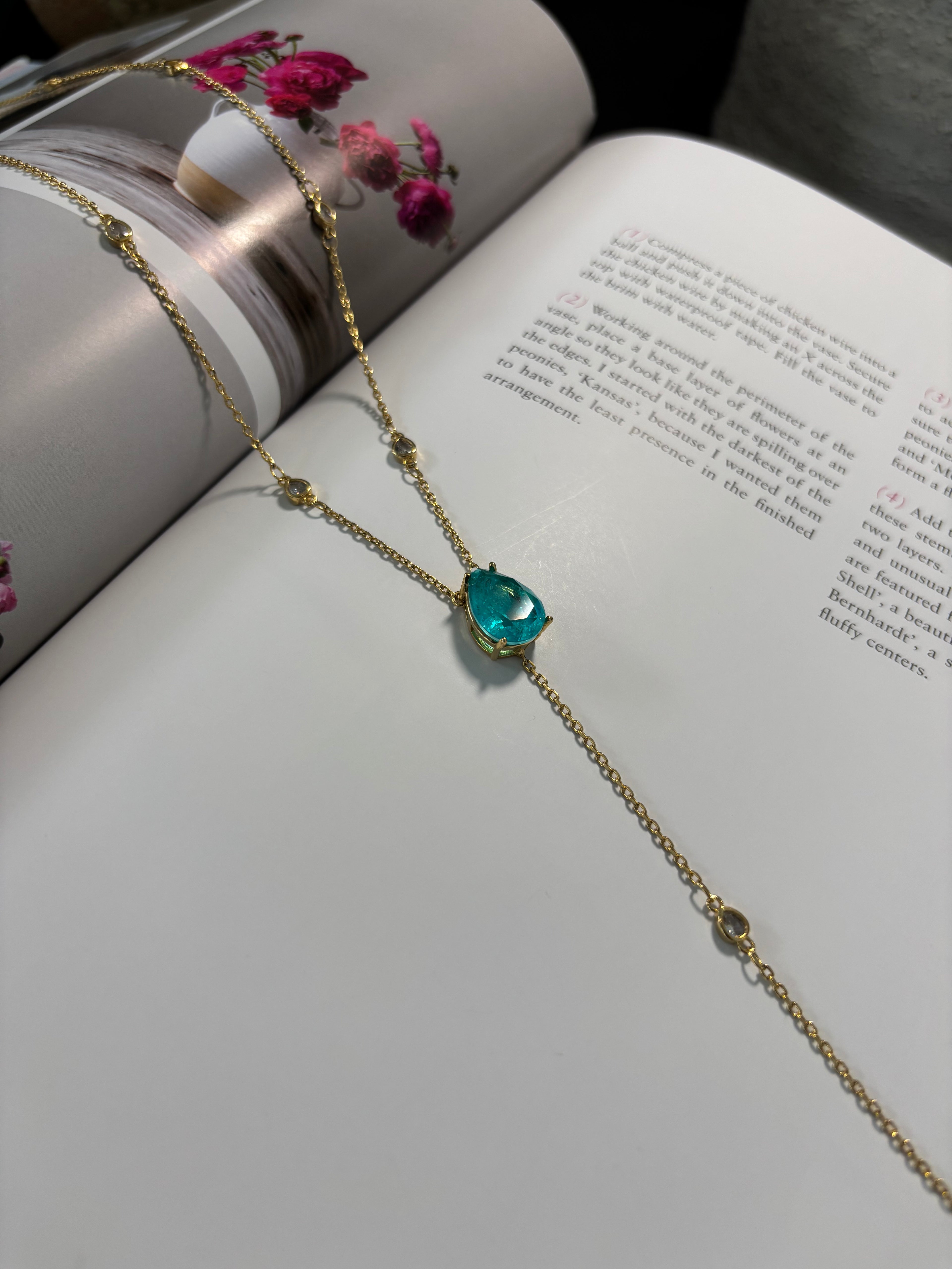 Aqua Lariat Glow Necklace