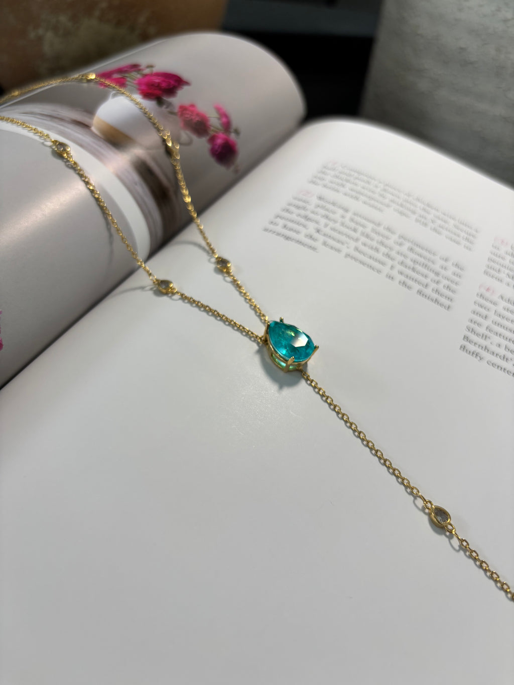 Aqua Lariat Glow Necklace