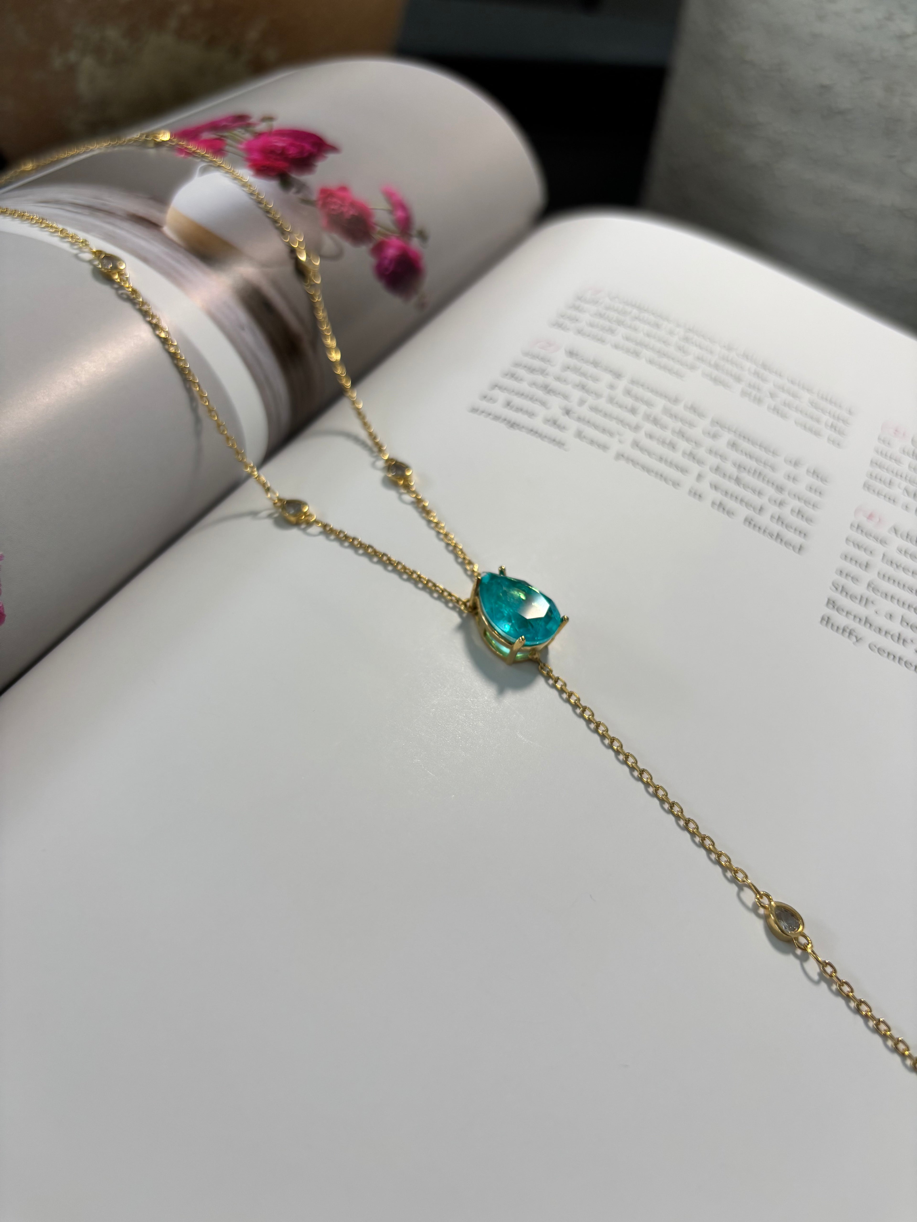 Aqua Lariat Glow Necklace