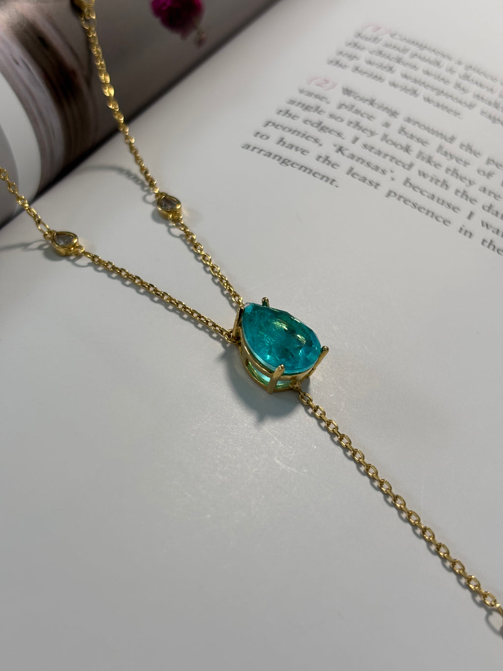 Aqua Lariat Glow Necklace