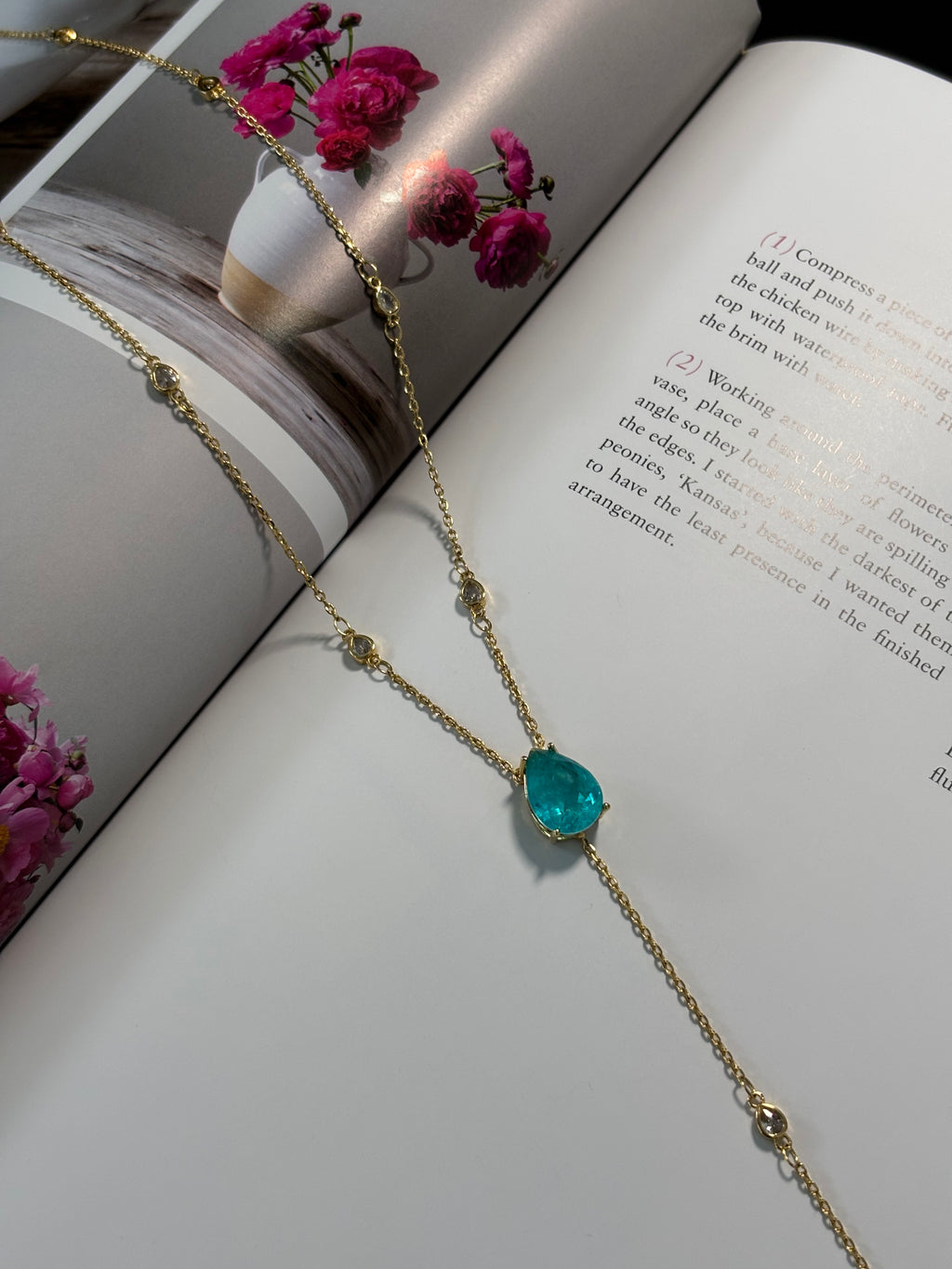 Aqua Lariat Glow Necklace