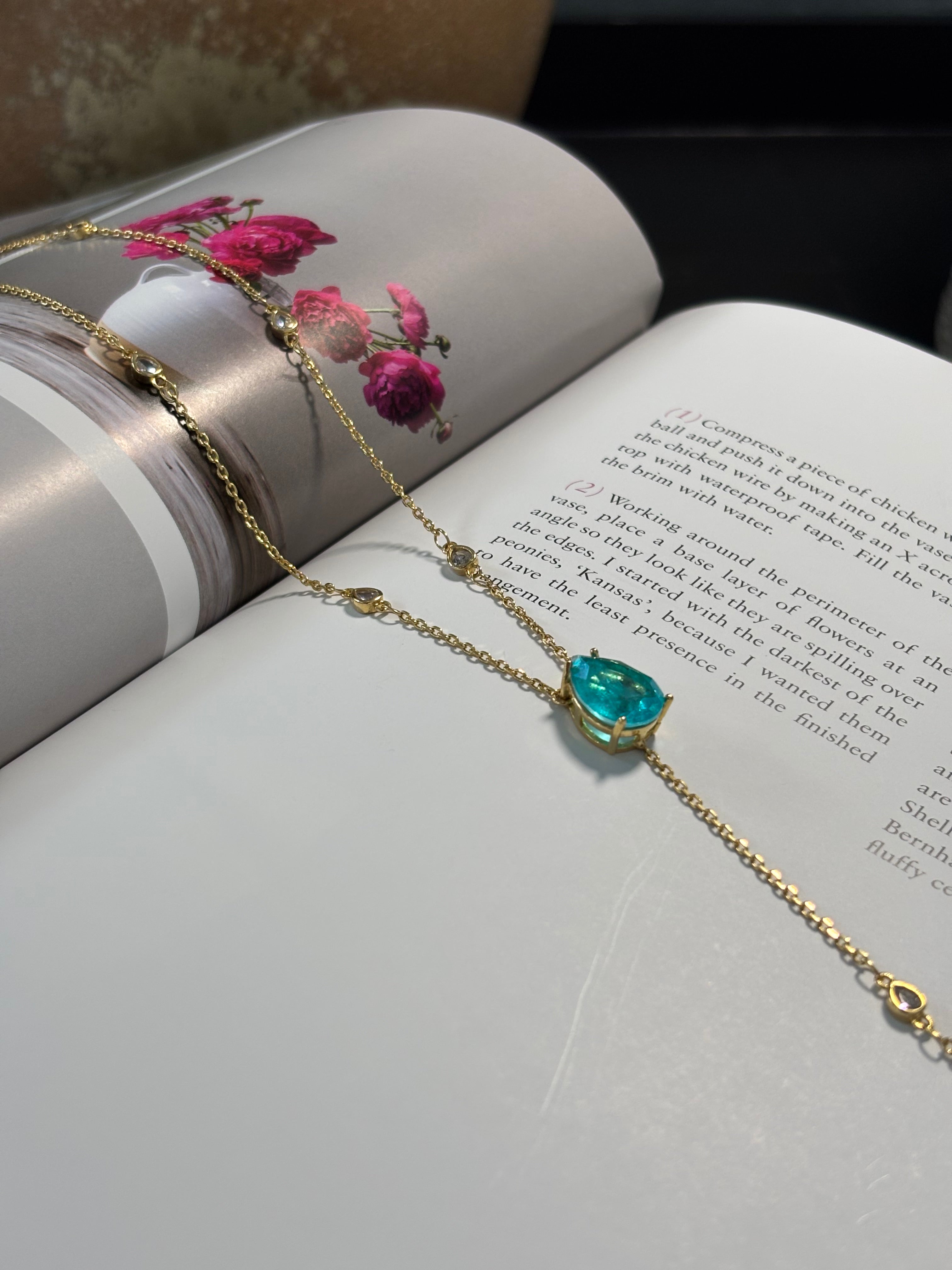 Aqua Lariat Glow Necklace