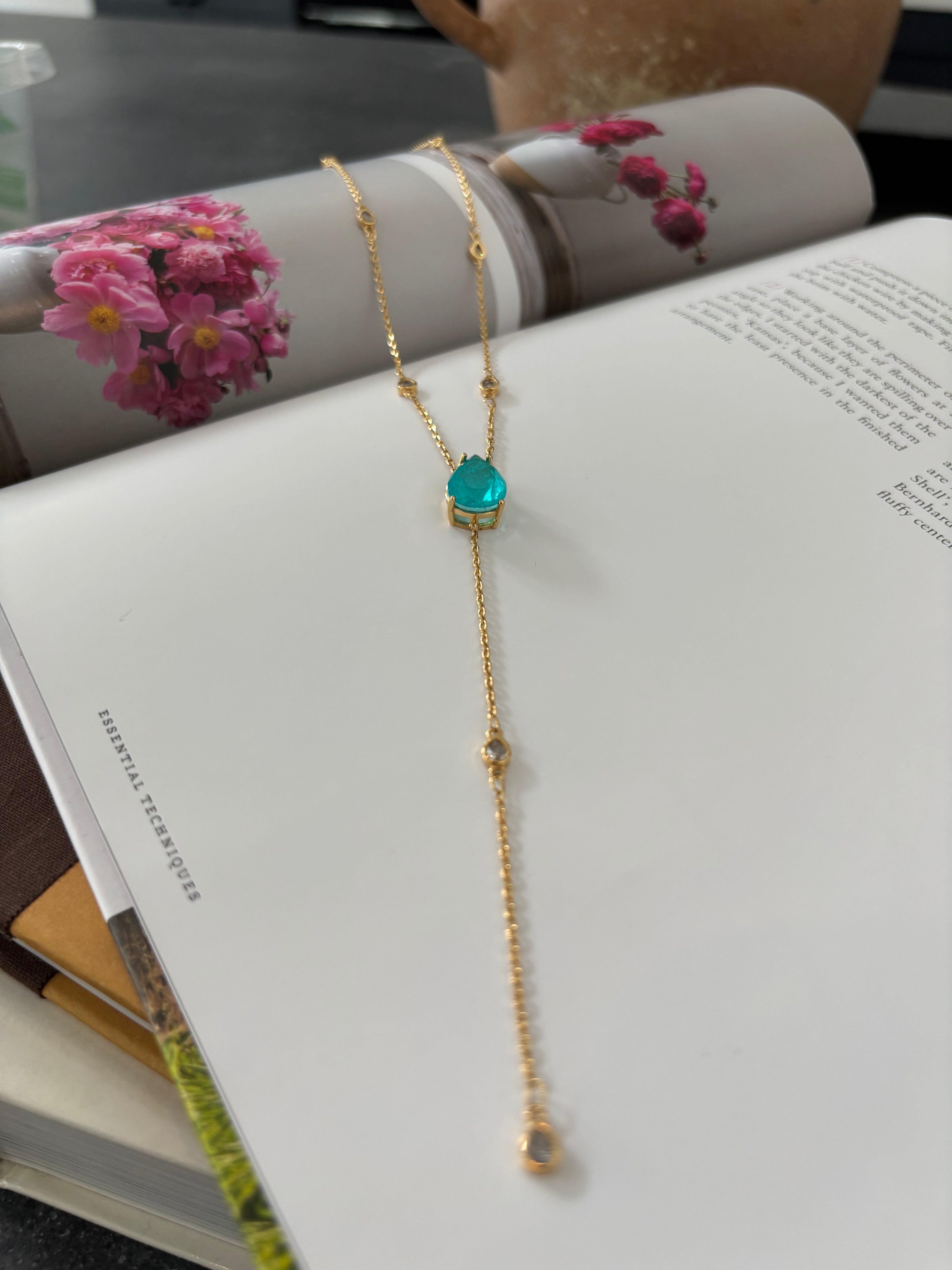 Aqua Lariat Glow Necklace