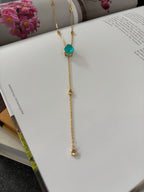 Aqua Lariat Glow Necklace