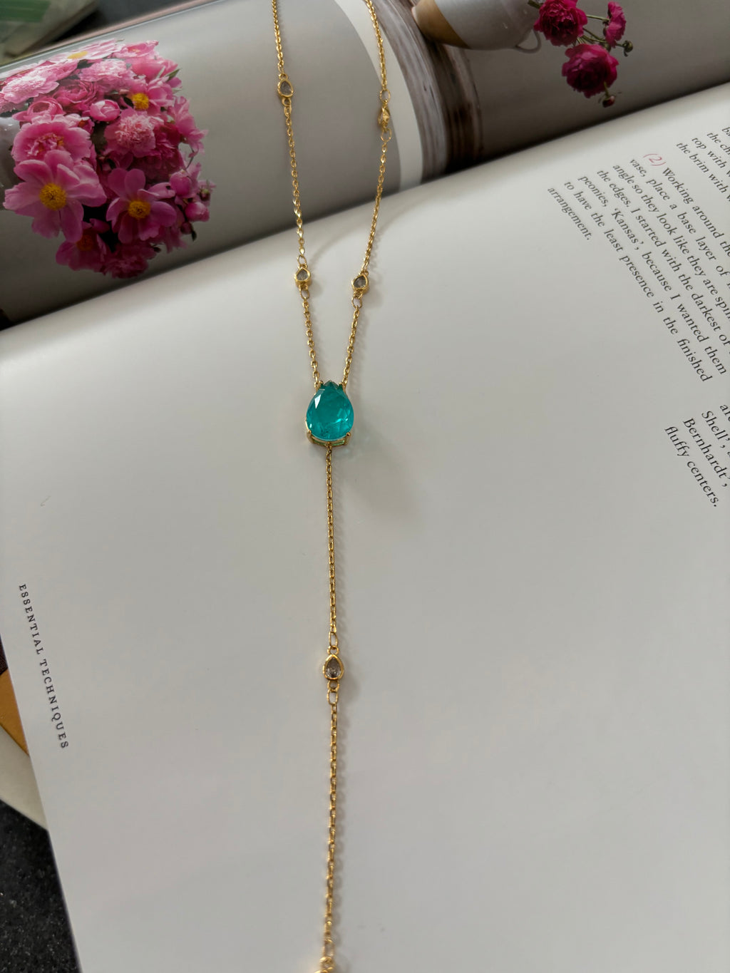 Aqua Lariat Glow Necklace