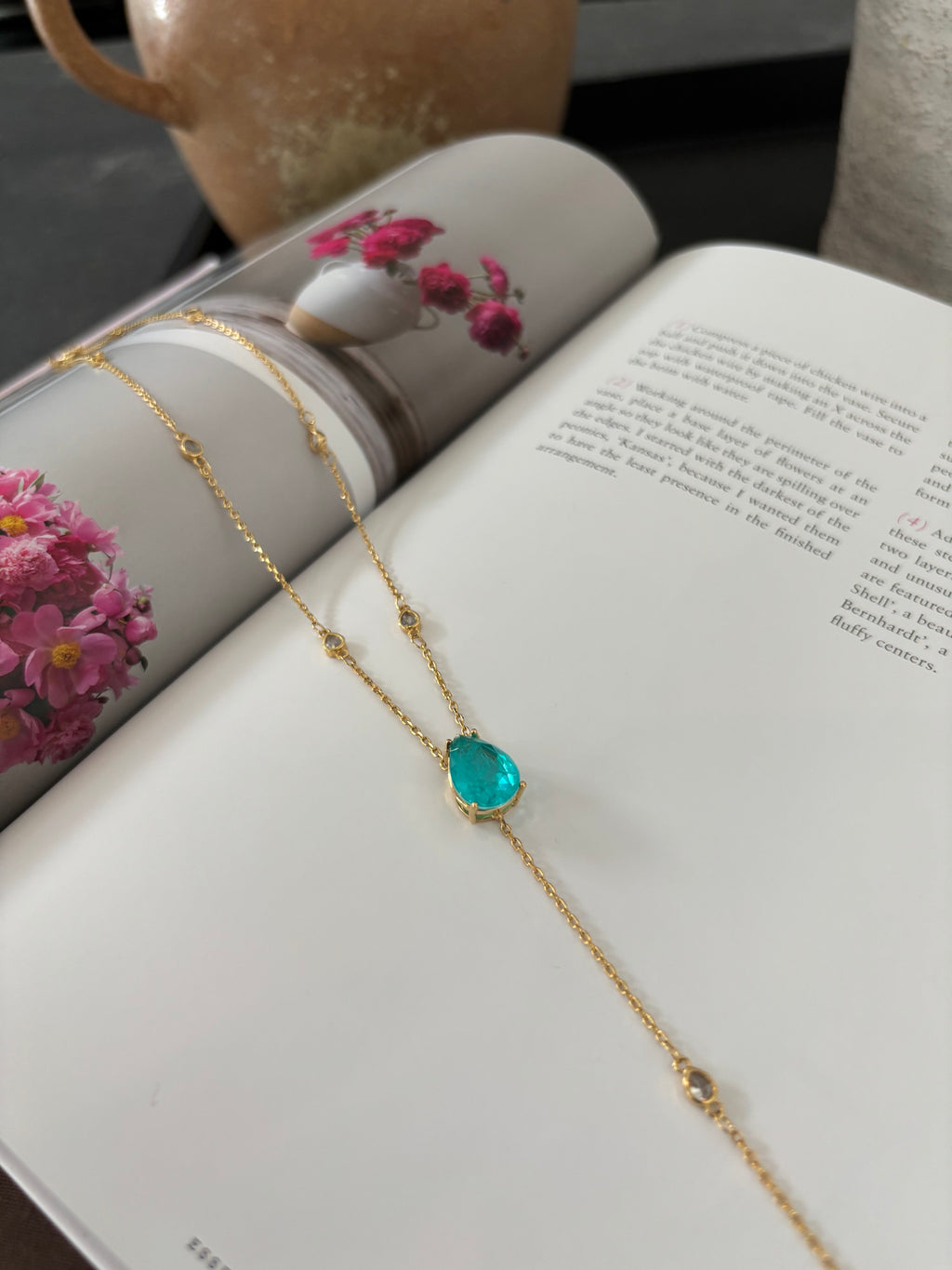 Aqua Lariat Glow Necklace