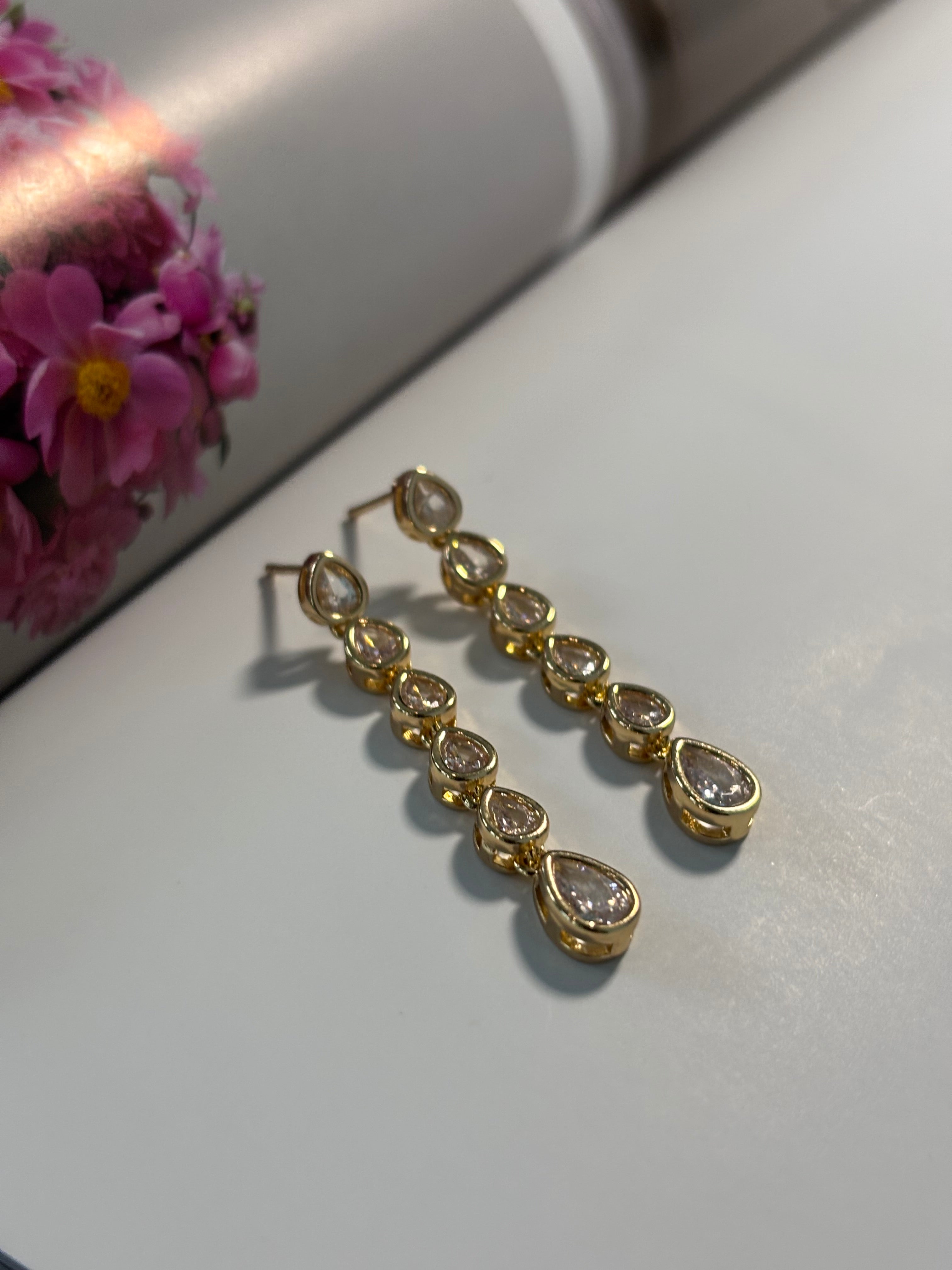 Golden Drop Earrings - Magnolia