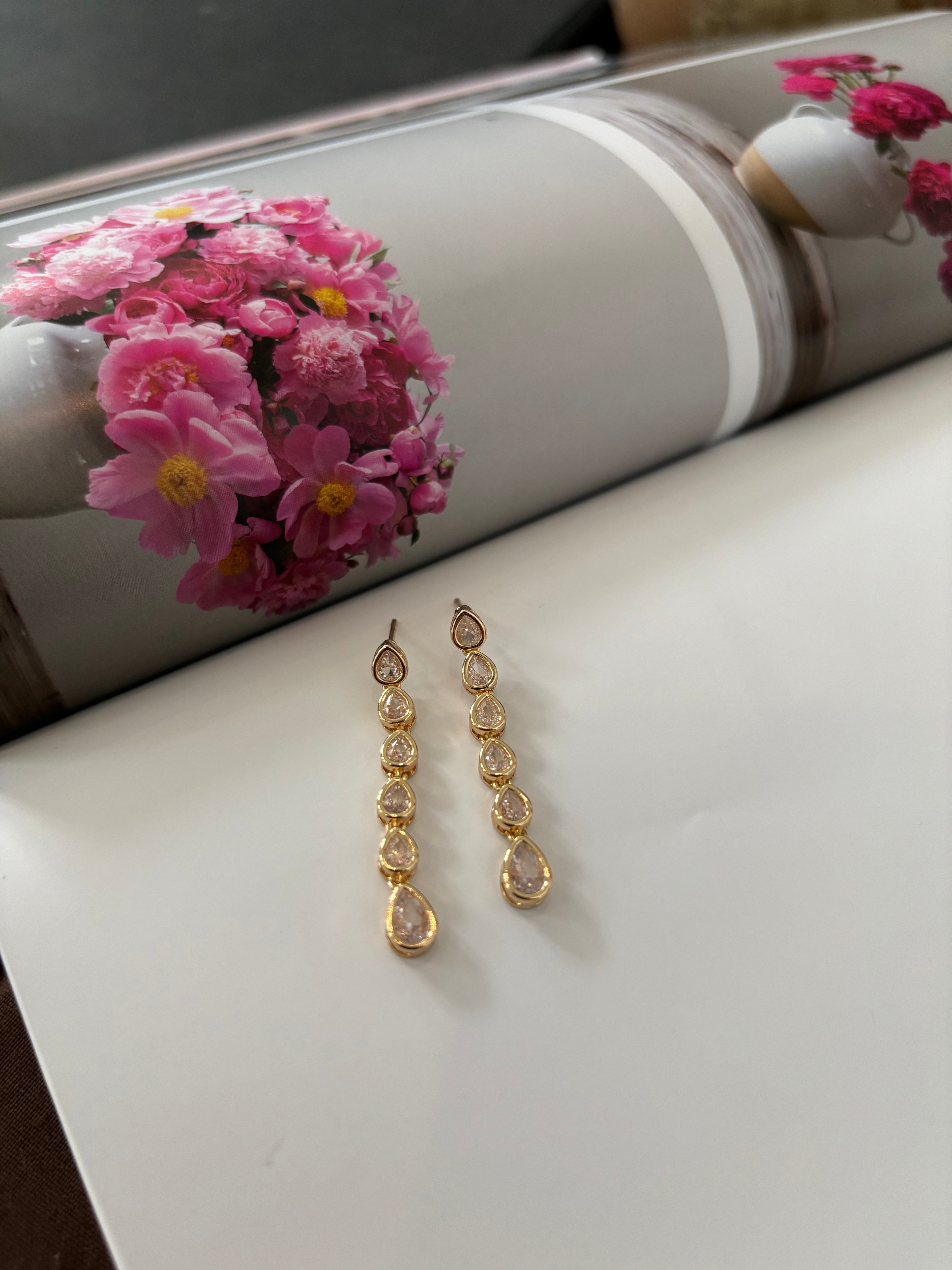 Golden Drop Earrings - Magnolia