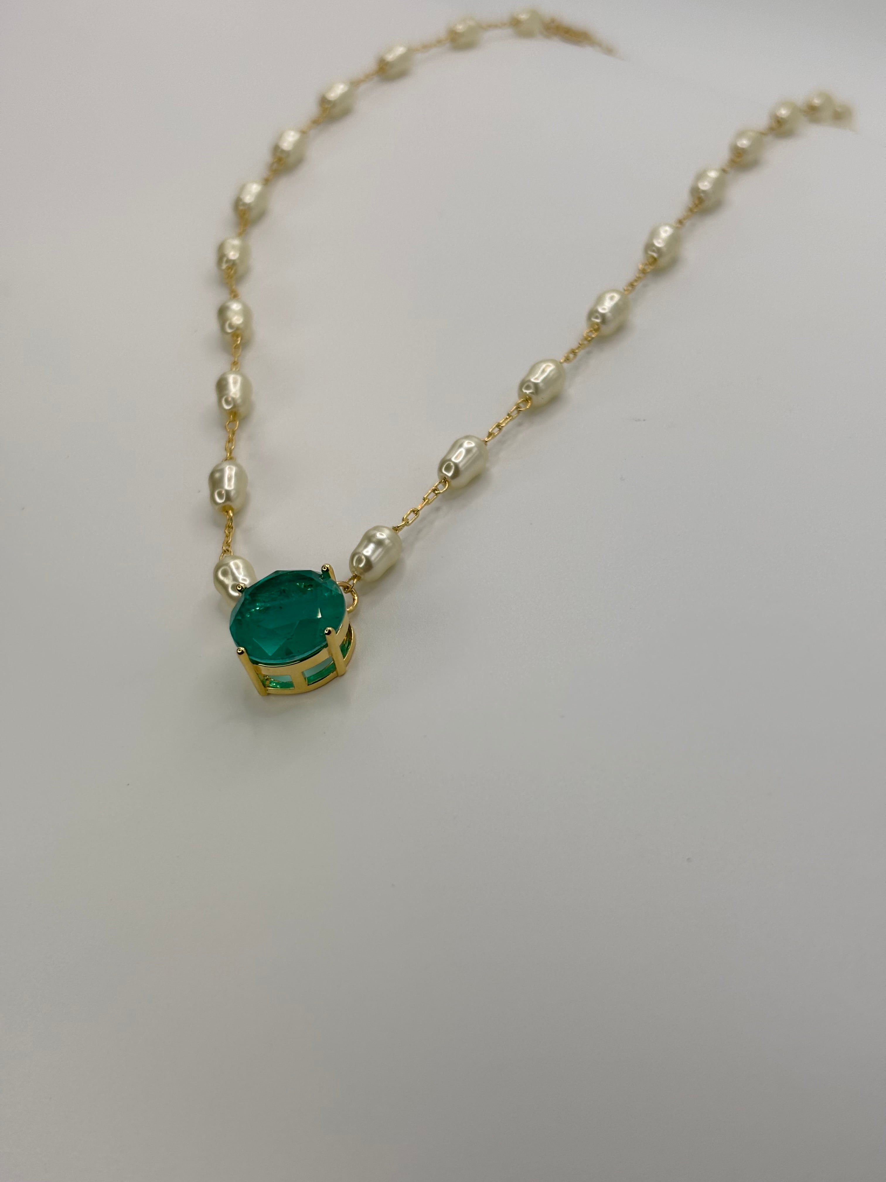 Paraiba Tourmaline and Pearl Necklace Set