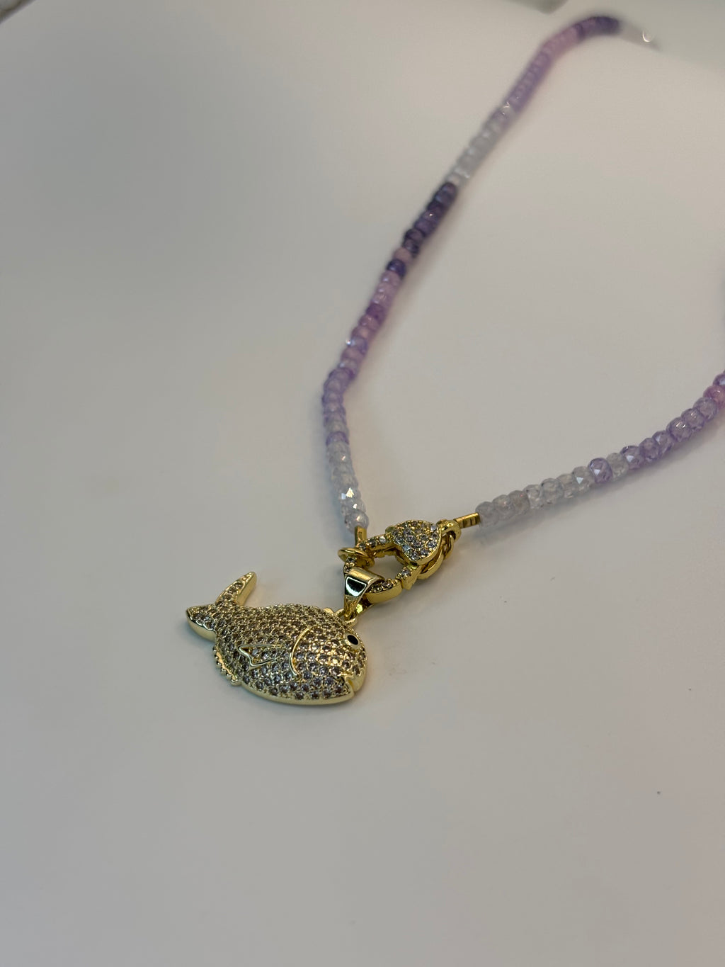 Color Crystal Fish Necklace - Aquarelle