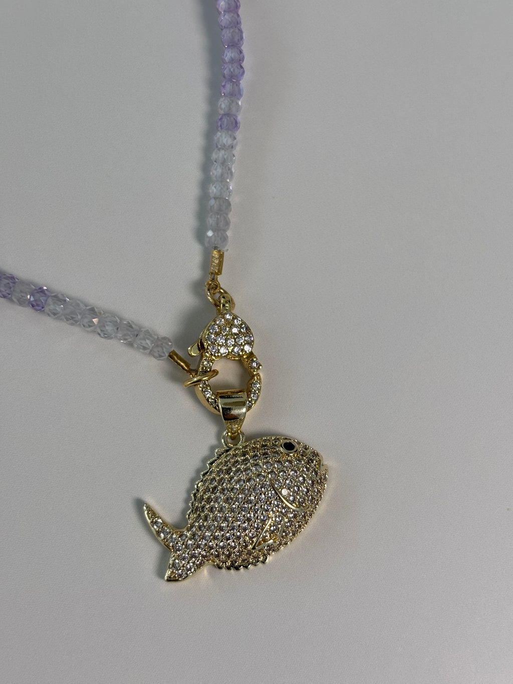 Color Crystal Fish Necklace - Aquarelle