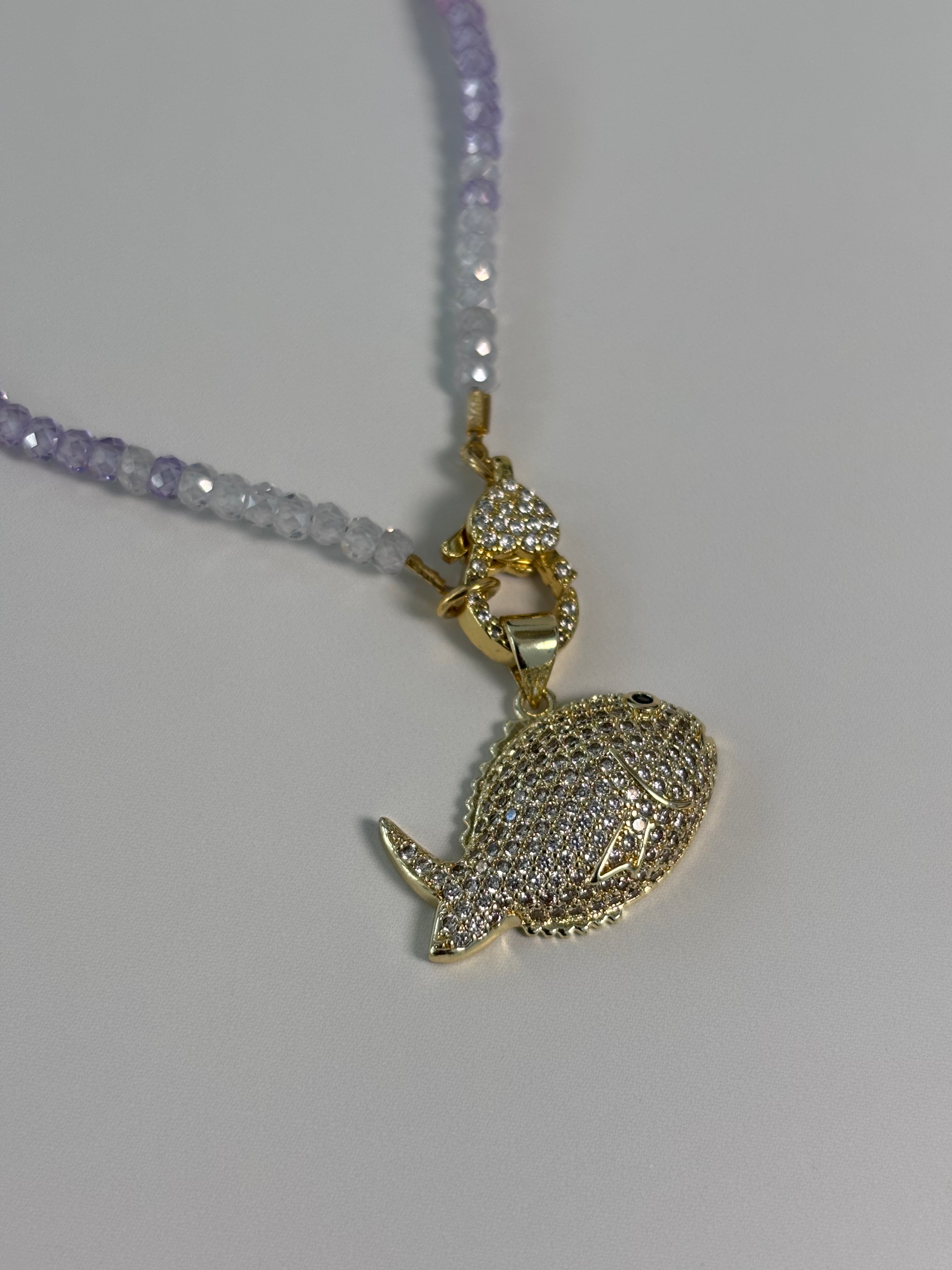 Color Crystal Fish Necklace - Aquarelle
