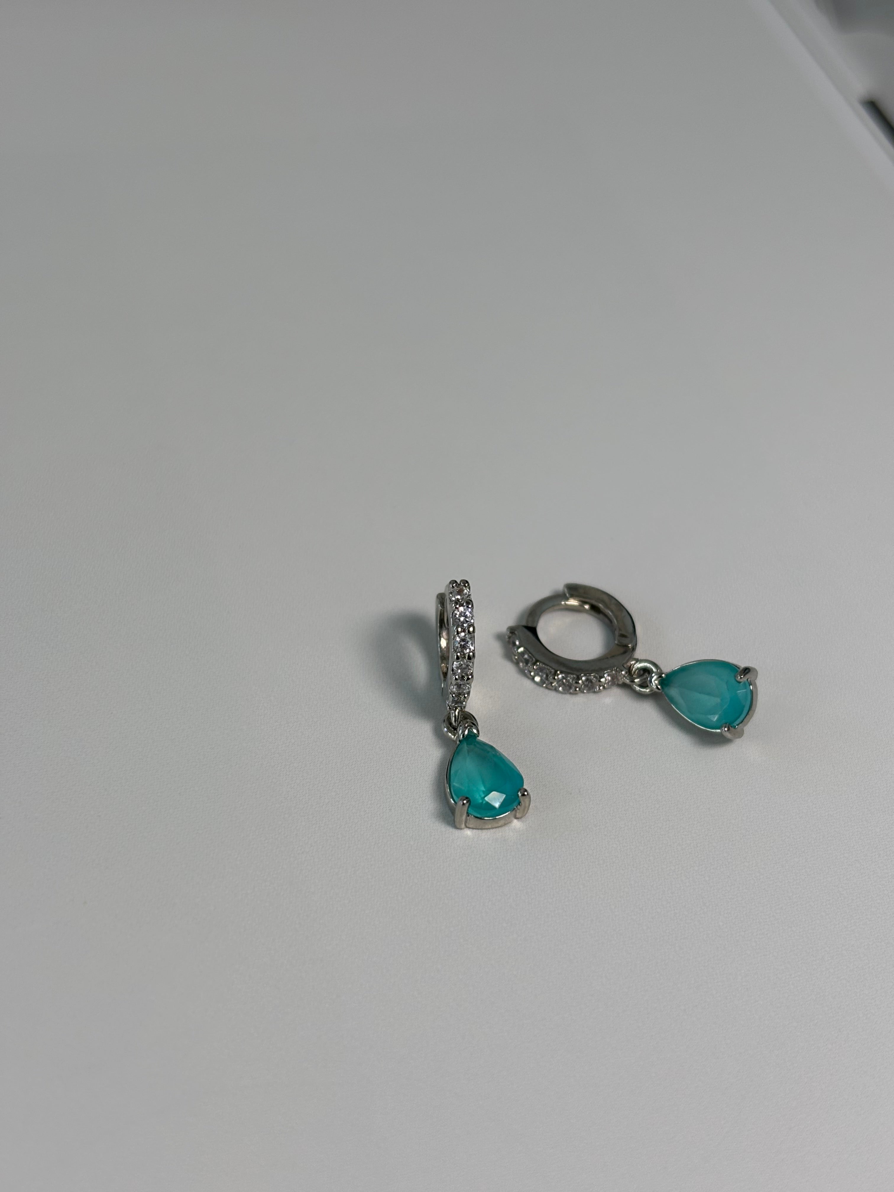 Blue Tourmaline Hoops Earring - Iris