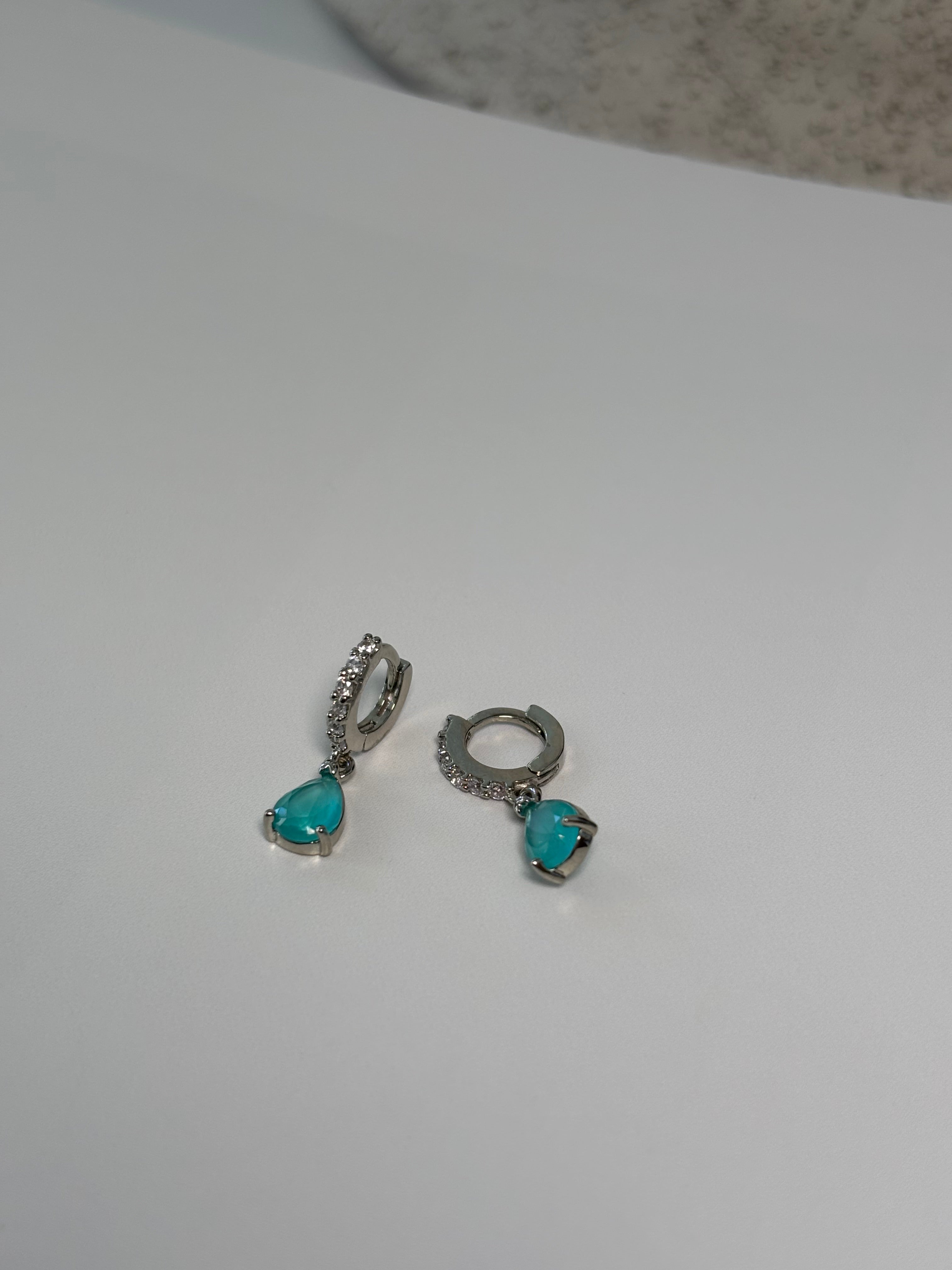 Blue Tourmaline Hoops Earring - Iris