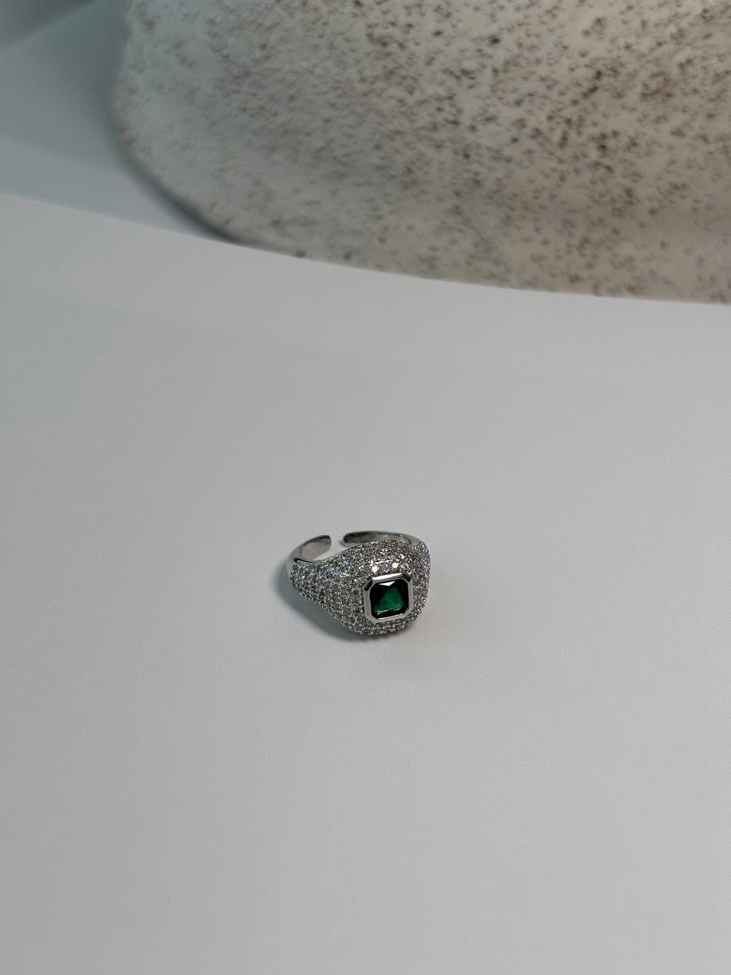 Esmeralda Dahlia Diamond Adjustable Ring