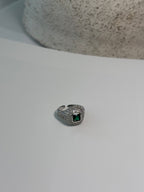 Esmeralda Dahlia Diamond Adjustable Ring