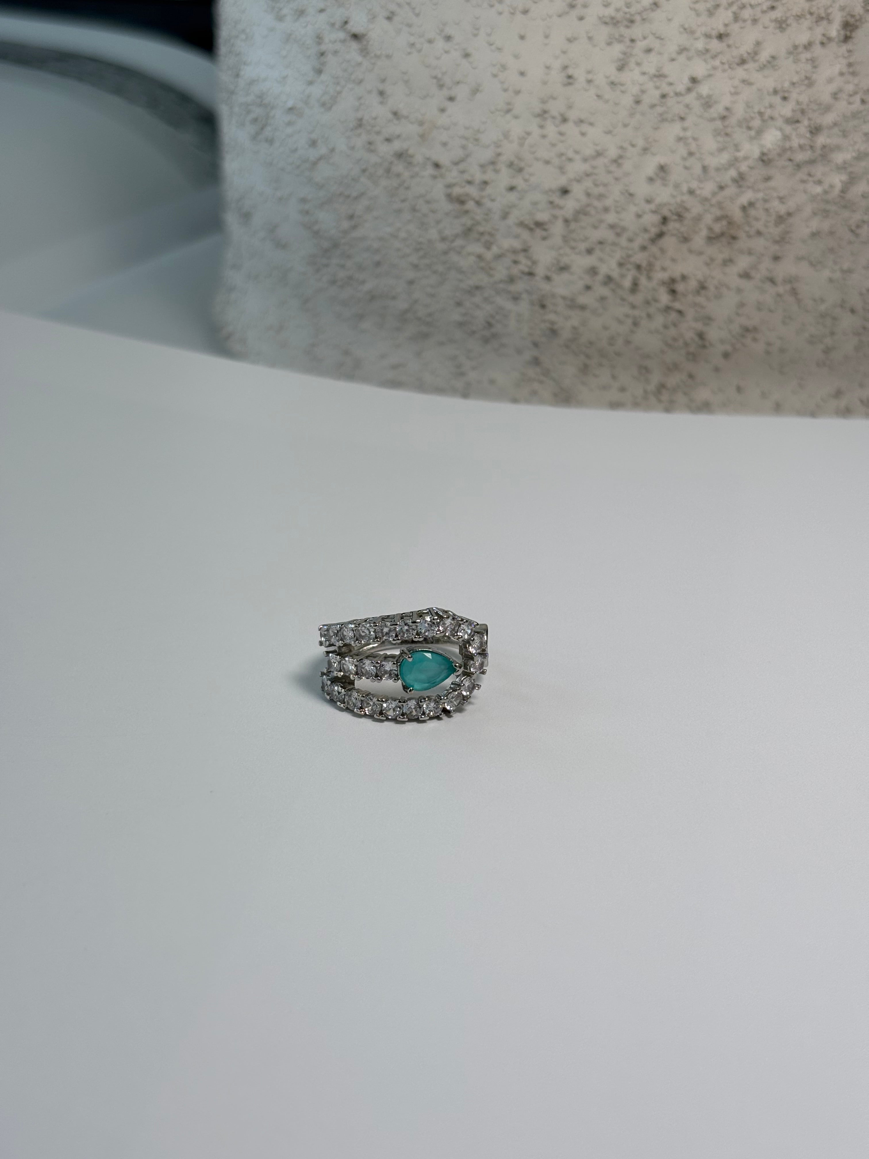 Adjustable Blue Tourmaline Ring - Celeste