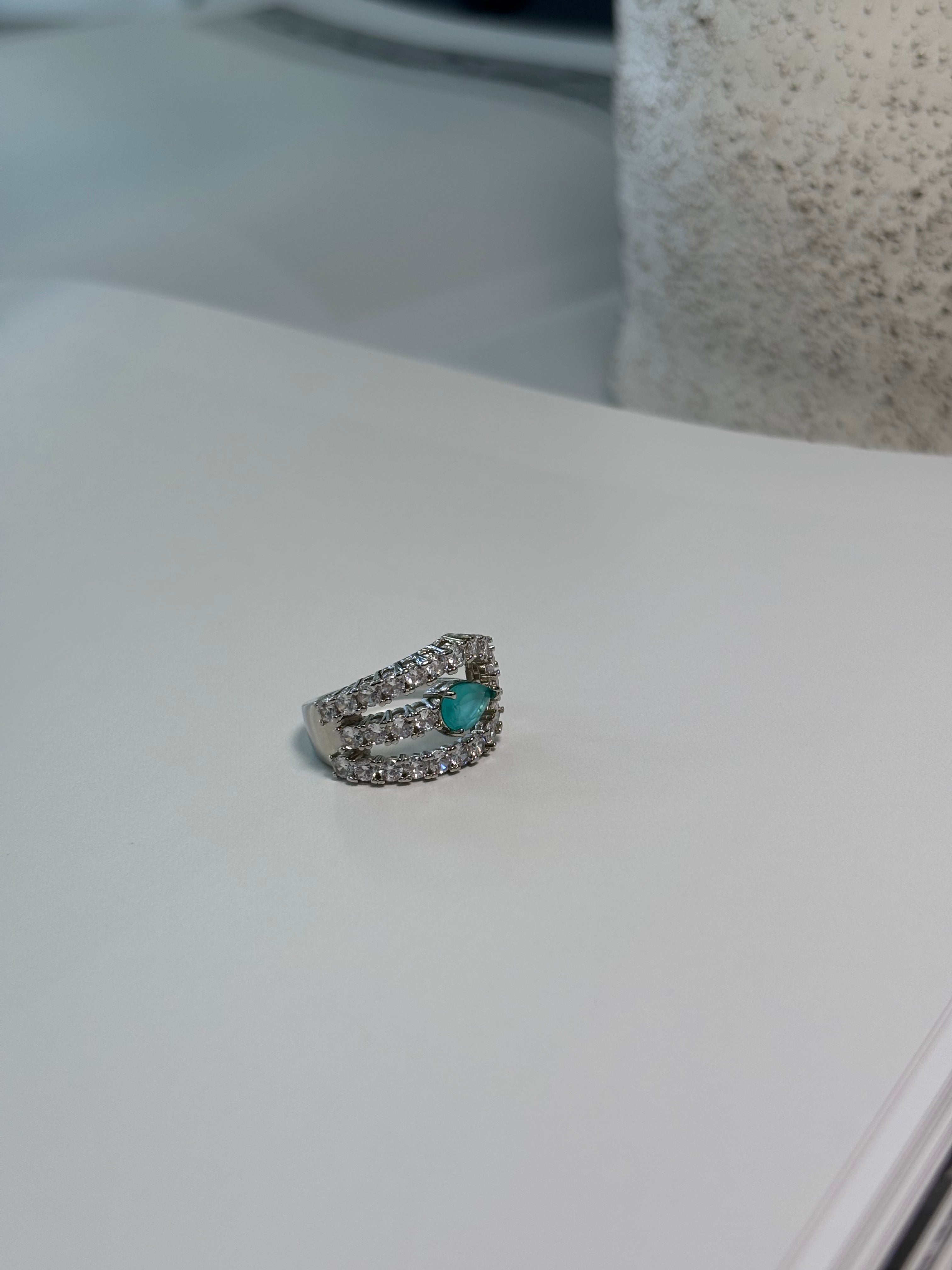Adjustable Blue Tourmaline Ring - Celeste