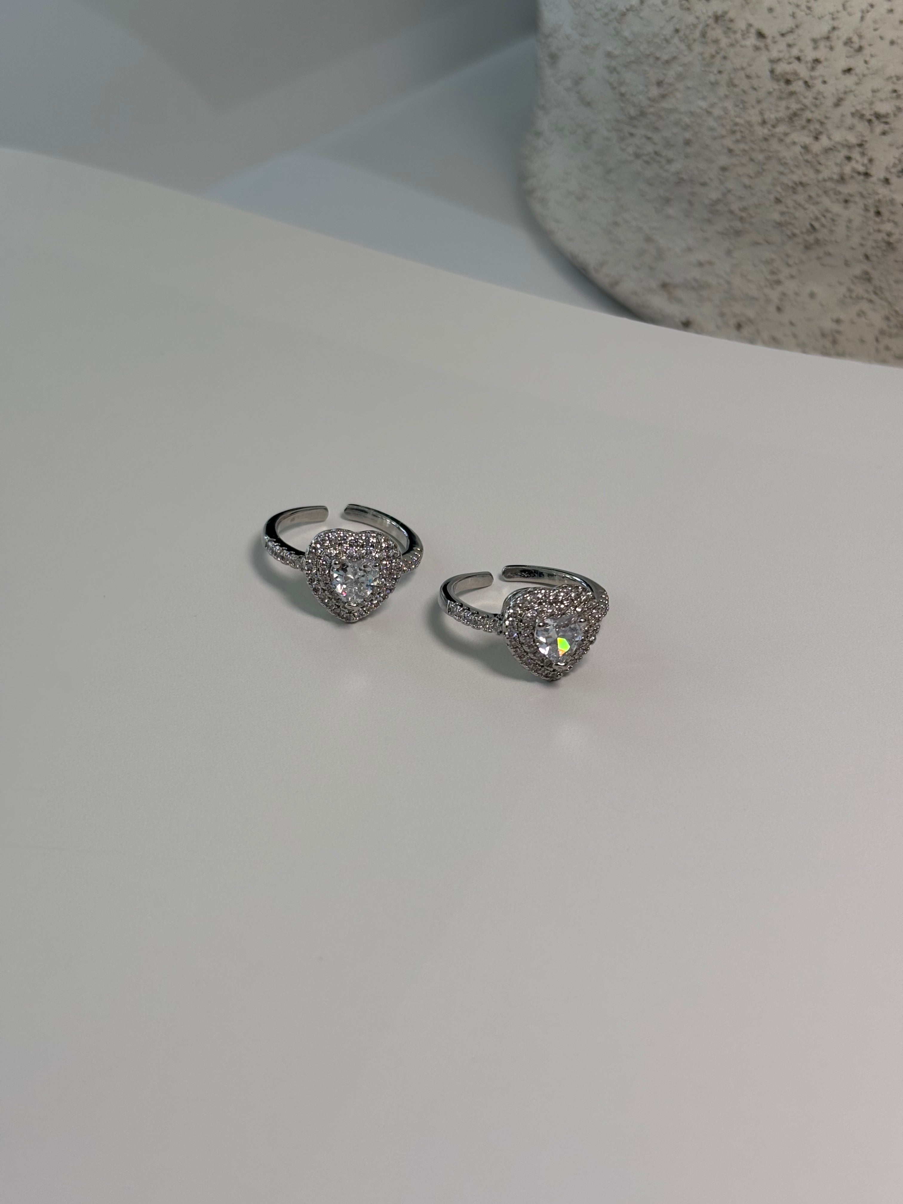 Adjustable Heart Diamond Ring - Rosalie