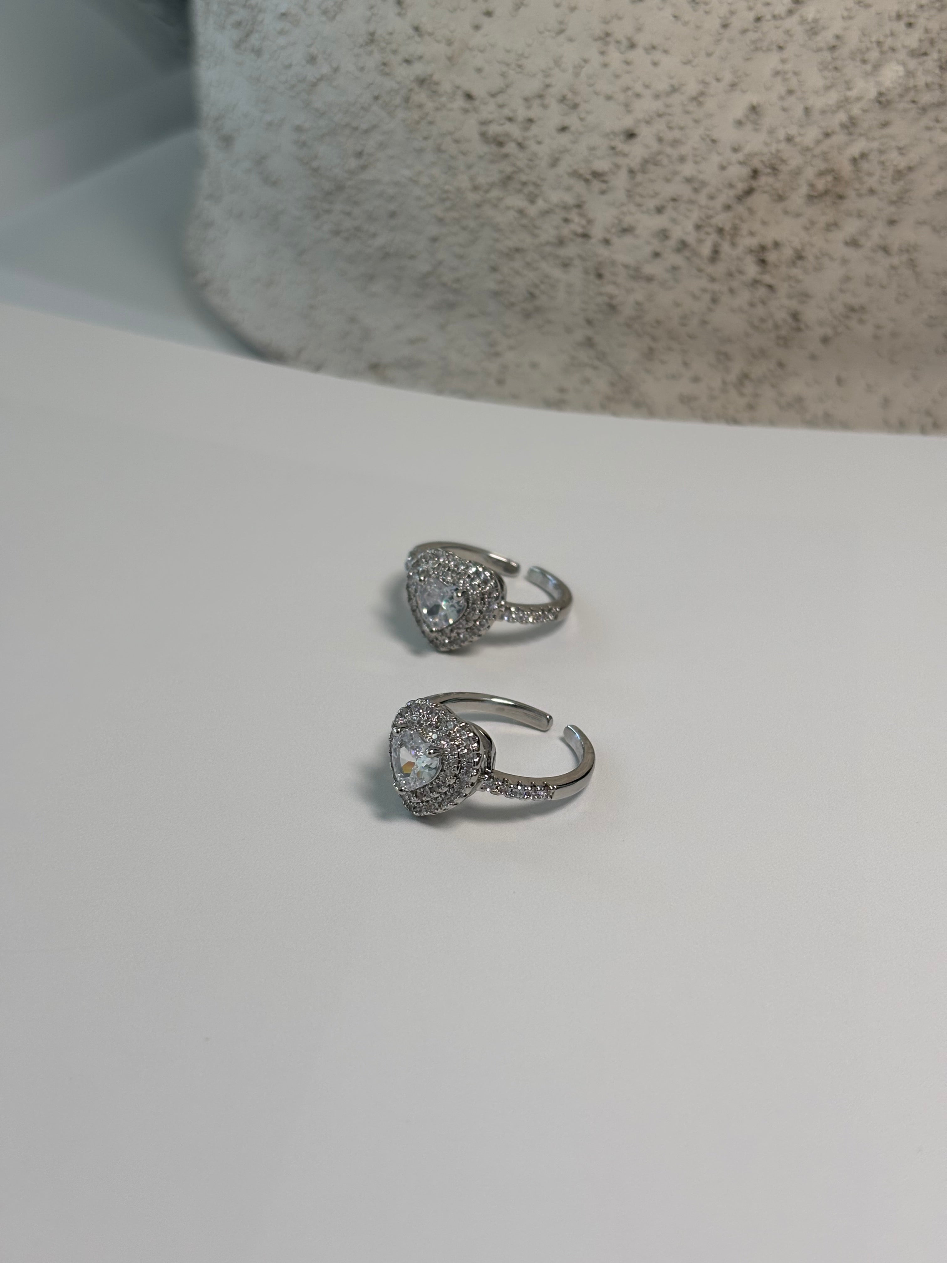 Adjustable Heart Diamond Ring - Rosalie