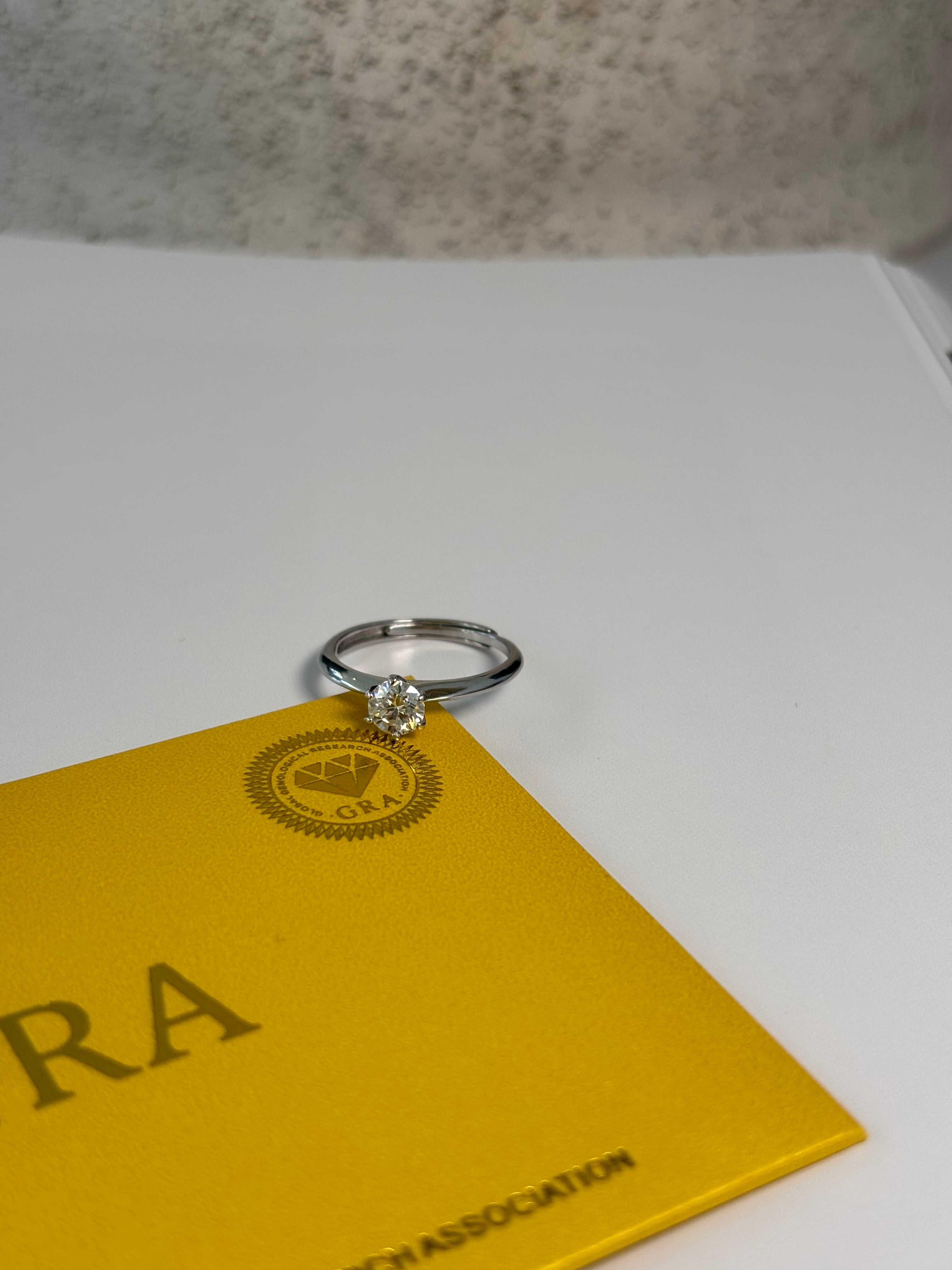 Moissanite Solitaire Ring 0.5 CT - S925 Adjustable