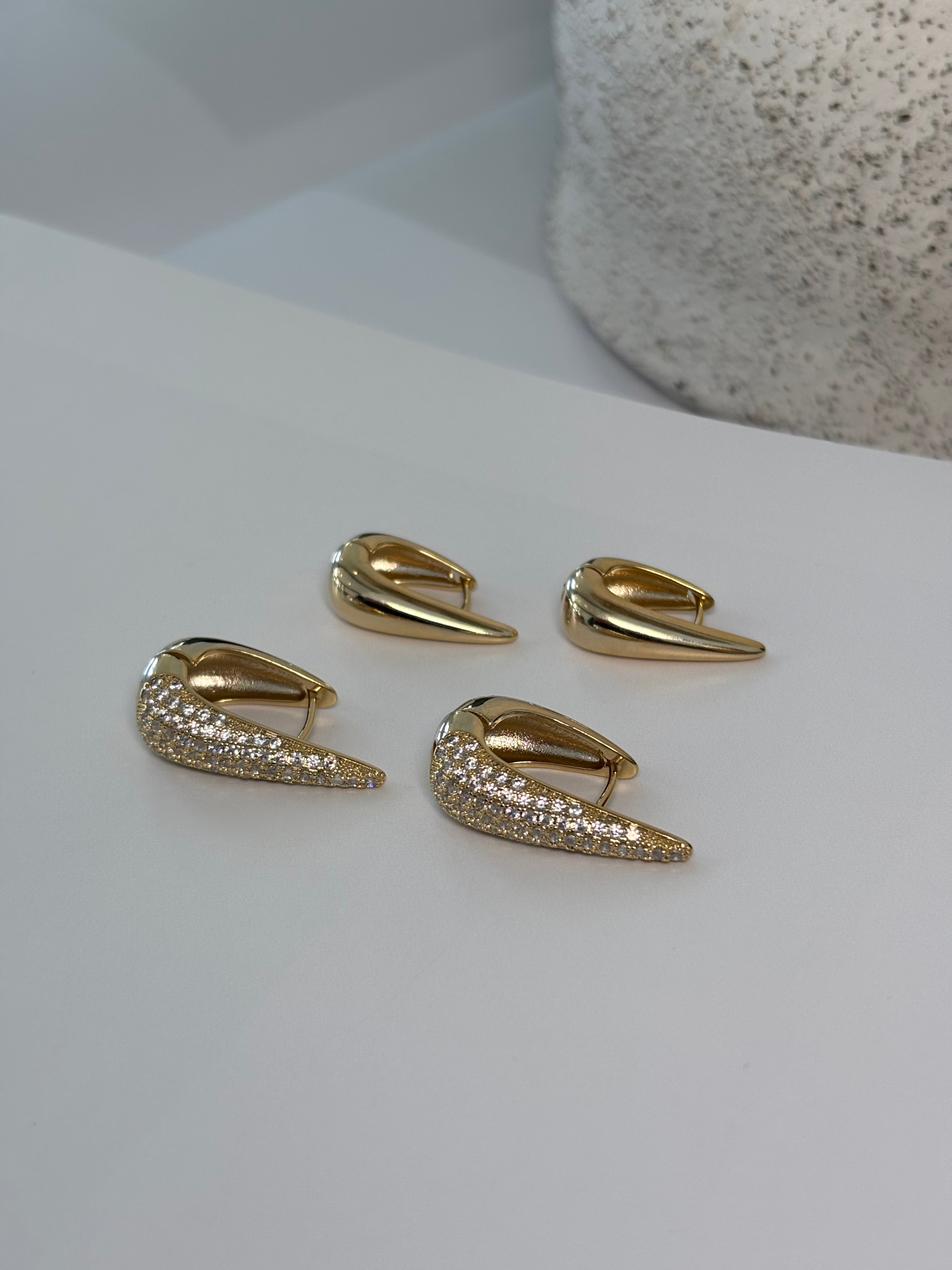 Golden Drop Hoop Earring - Gardenia