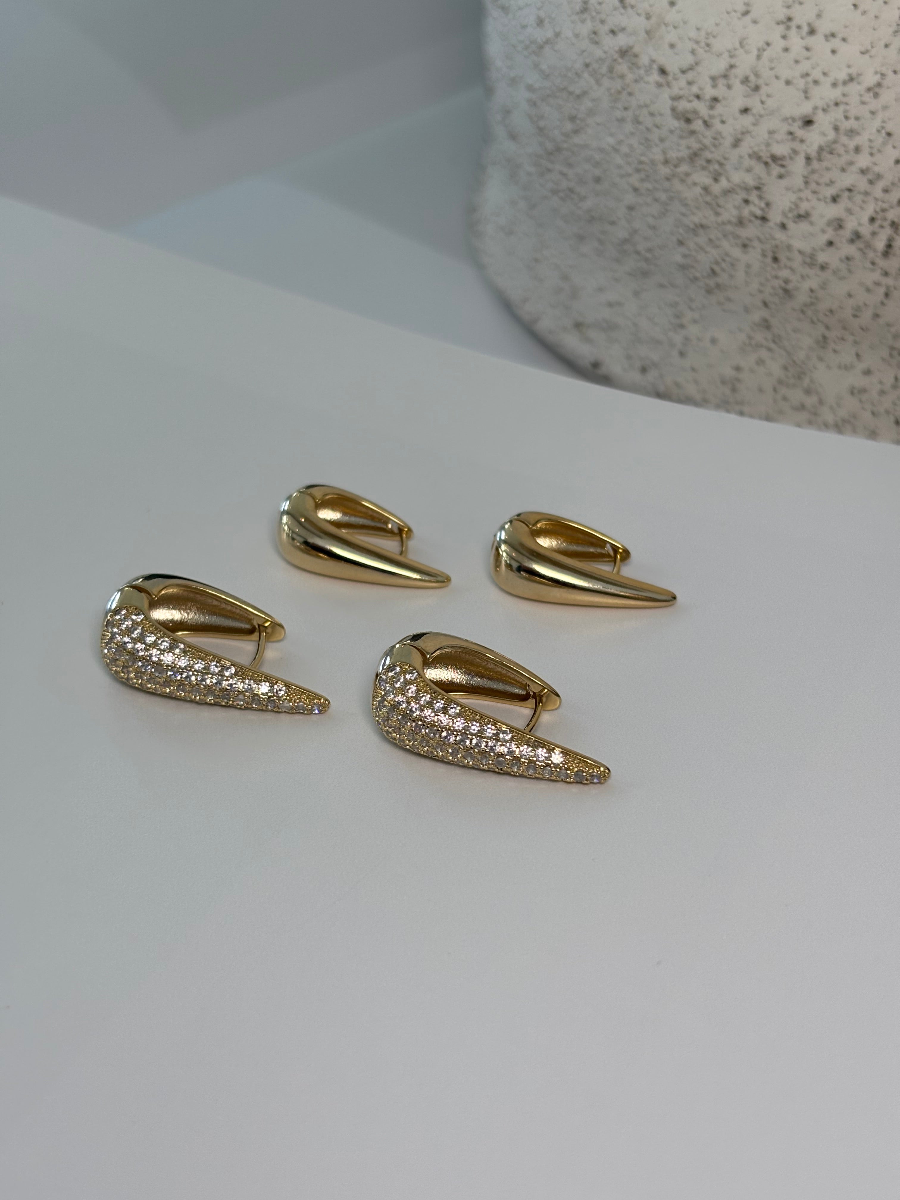 Golden Drop Hoop Earring - Gardenia