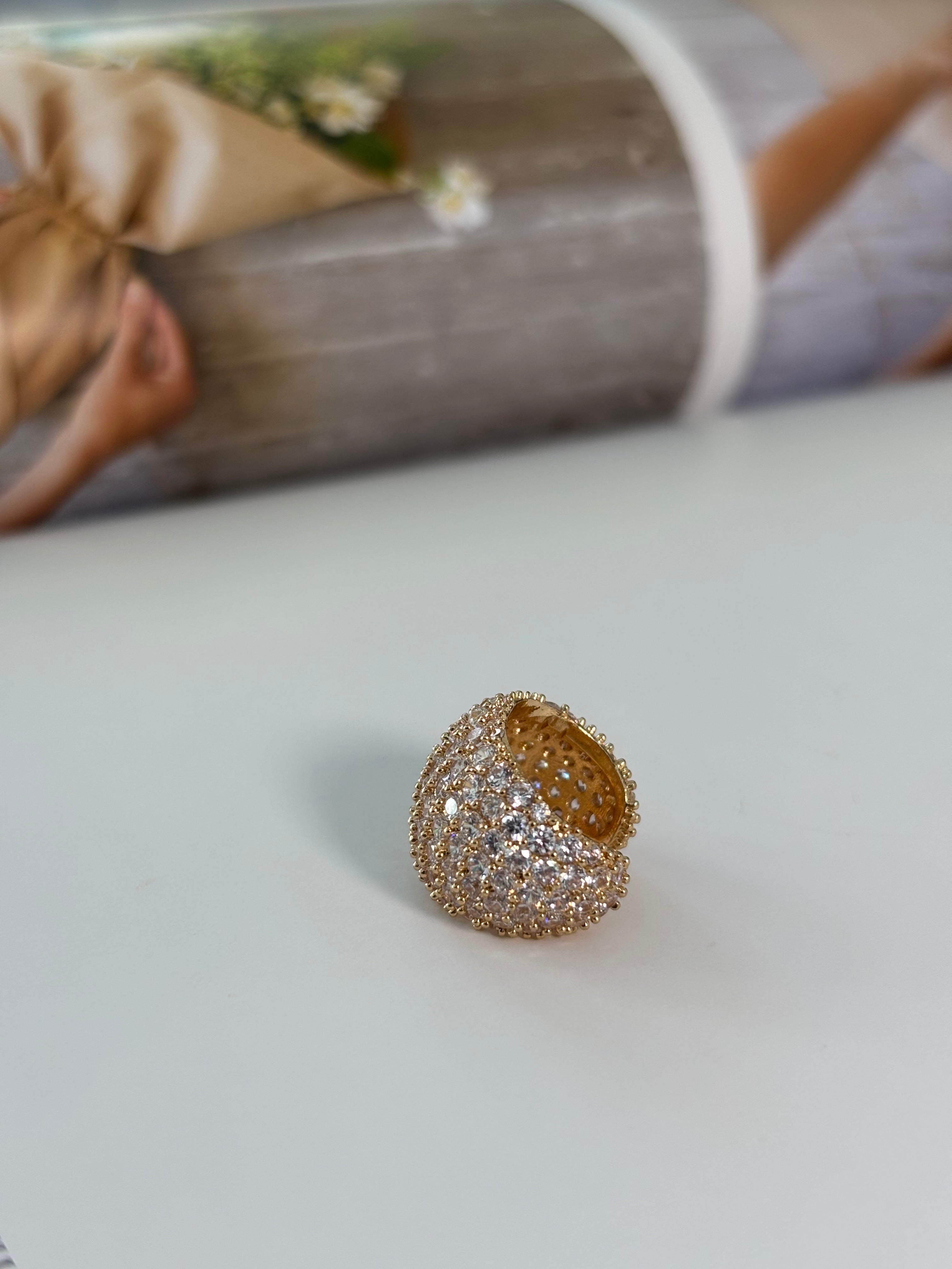 Adjustable Diamond Zirconia Piercing Gold - Noar